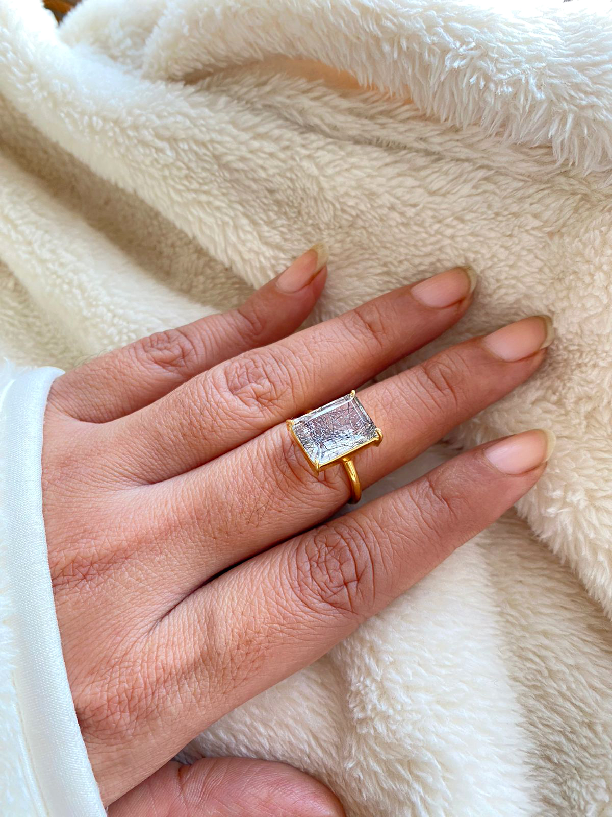 925 Sterling Jewelry Anniversary Gift Black Rutile Quartz Gemstone Ring Gold Ring Handmade Jewelry Handmade Ring Rutile Quartz Ring Unisex Ring Valentine Gift Wedding Ring Women Jewelry