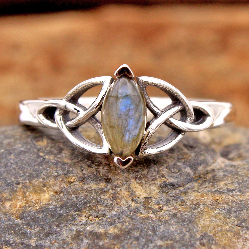 925 Sterling Silver Anniversary Gift Birthday Gift Celtic Ring Gemstone Ring Handmade Jewelry Handmade Ring Labradorite Ring Silver Ring Solid Silver Ring Valentine Gift Wedding Gift Women Jewelry Women Ring