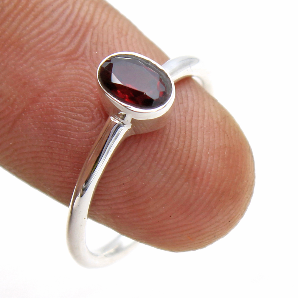 925 Stamped Faceted Garnet Ring Gemstone Jewelry Gifts For Her Halloween Gift Handmade Jewelry Natural Gemstone Ring Silver Charm Jewelry Silver Ring Stacking Ring Statement Ring Unisex Jewelry