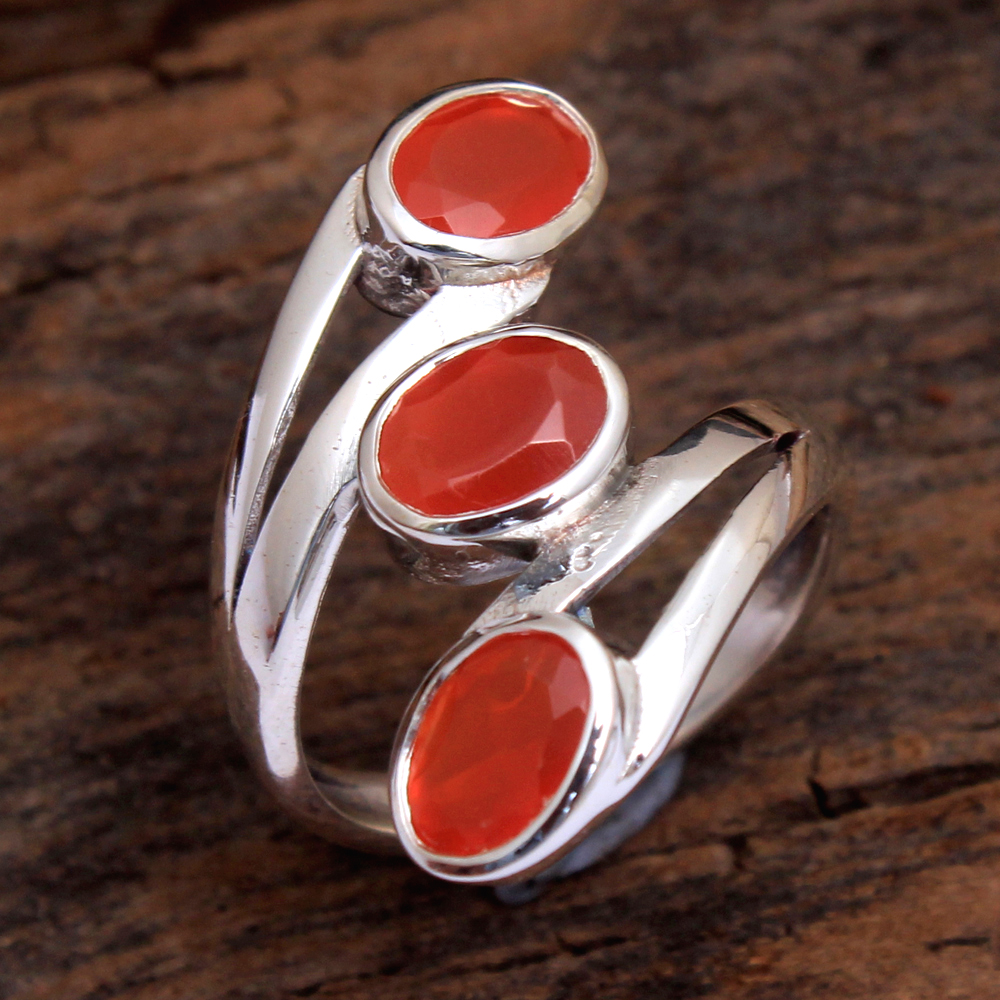 Carnelian Ring Handmade Ring Oval Gemstone Statement Ring