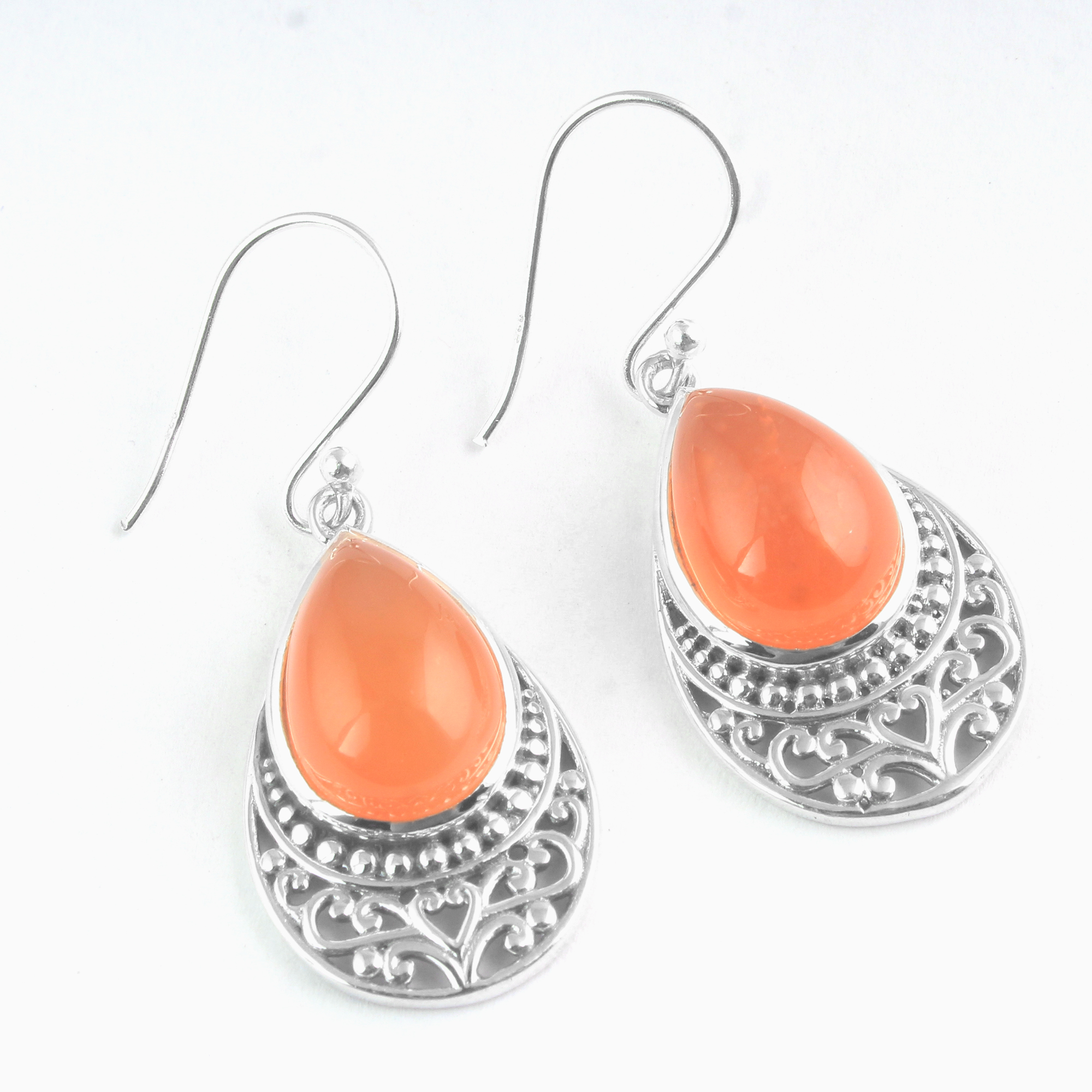 Carnelian Earring Handmade Earring Pear Gemstone