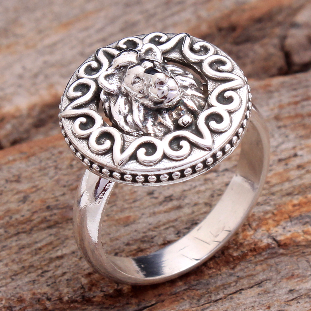 Lion Ring Silver Charm Jewelry Silver Ring