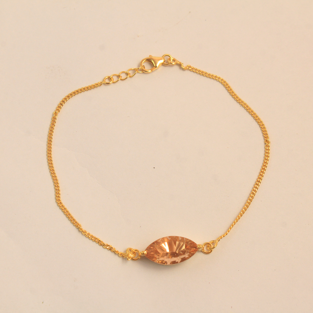 925 Silver Jewelry Gemstone  Jewelry Gift For Her Morganite Bracelet Statement Jewelry Women Jewelry Yellow Gold Plated Jewelry