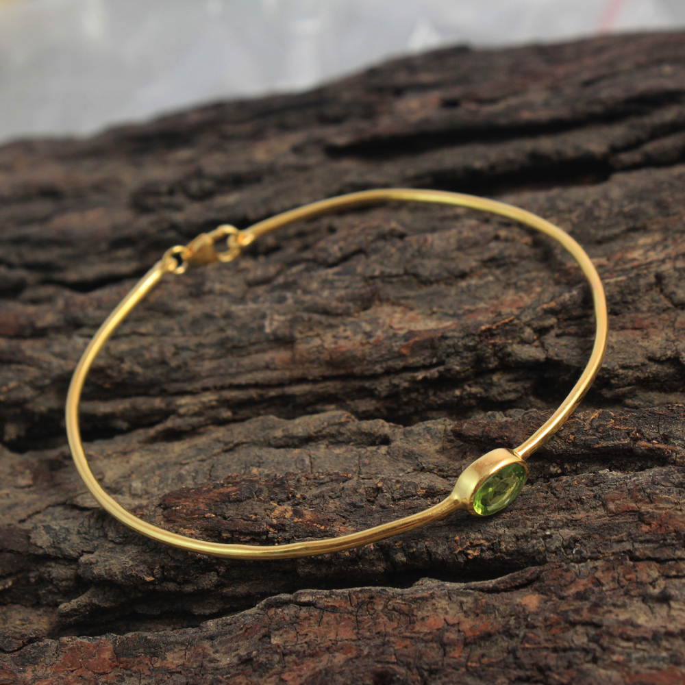 925 Sterling Silver Bangle Bracelet Fashion Jewelry Gift For Her Handmade Jewelry Peridot Bracelet Silver Jewelry Statement Jewelry