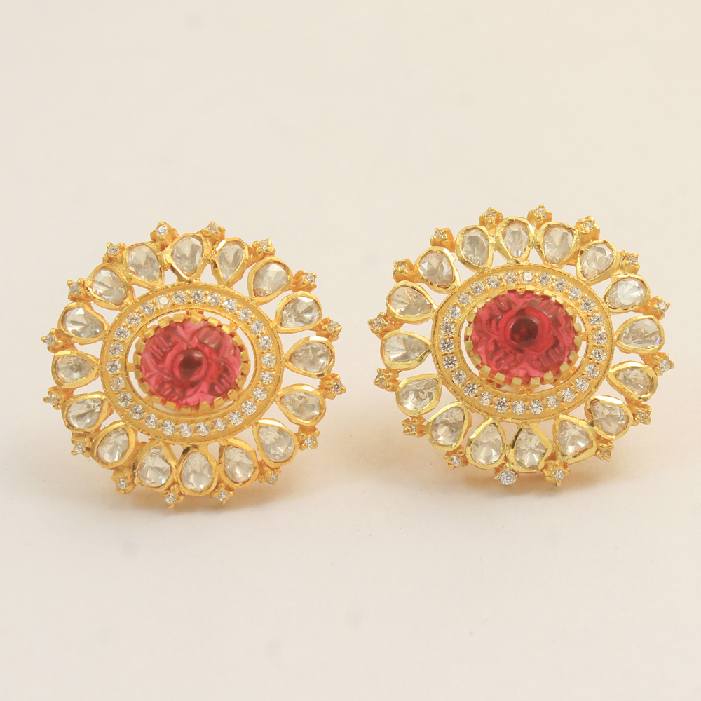 925 Sterling Jewelry Gold Plated Jwellery Indian Ethnic Jwellery Kundanpolki Jwellery Woman Jwellery