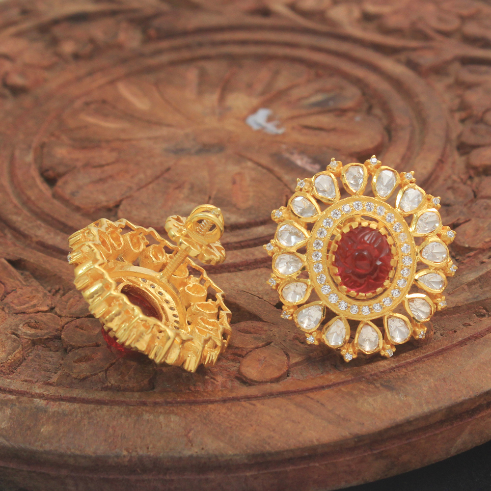 925 Sterling Jewelry Gold Plated Jwellery Indian Ethnic Jwellery Kundanpolki Jwellery Woman Jwellery