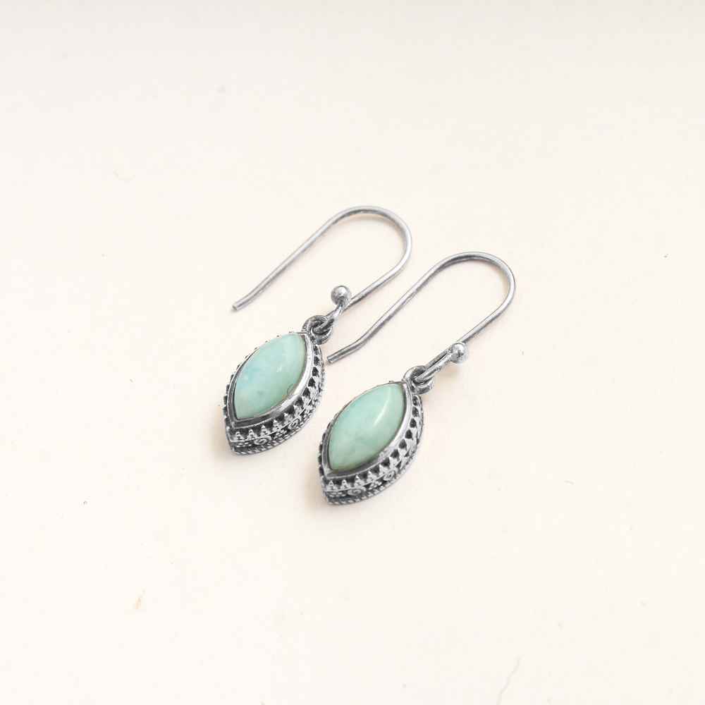 Fashion Jewelry Gift For Her Handmade Jewelry Larimar Earring Silver Earring Women Earring