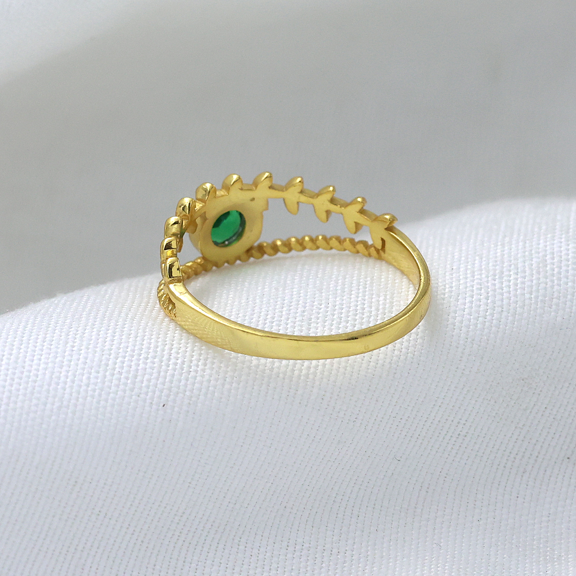 925 Sterling Silver Anniversary Gift Birthday Gift Gift For Her Gold Plated Jewelry Green Zircon Ring Handmade Ring Indian Ethnic Jewelry Silver  Ring Valentine Gift Weddding Ring Wedding Gift Woman Jewelry Women Ring