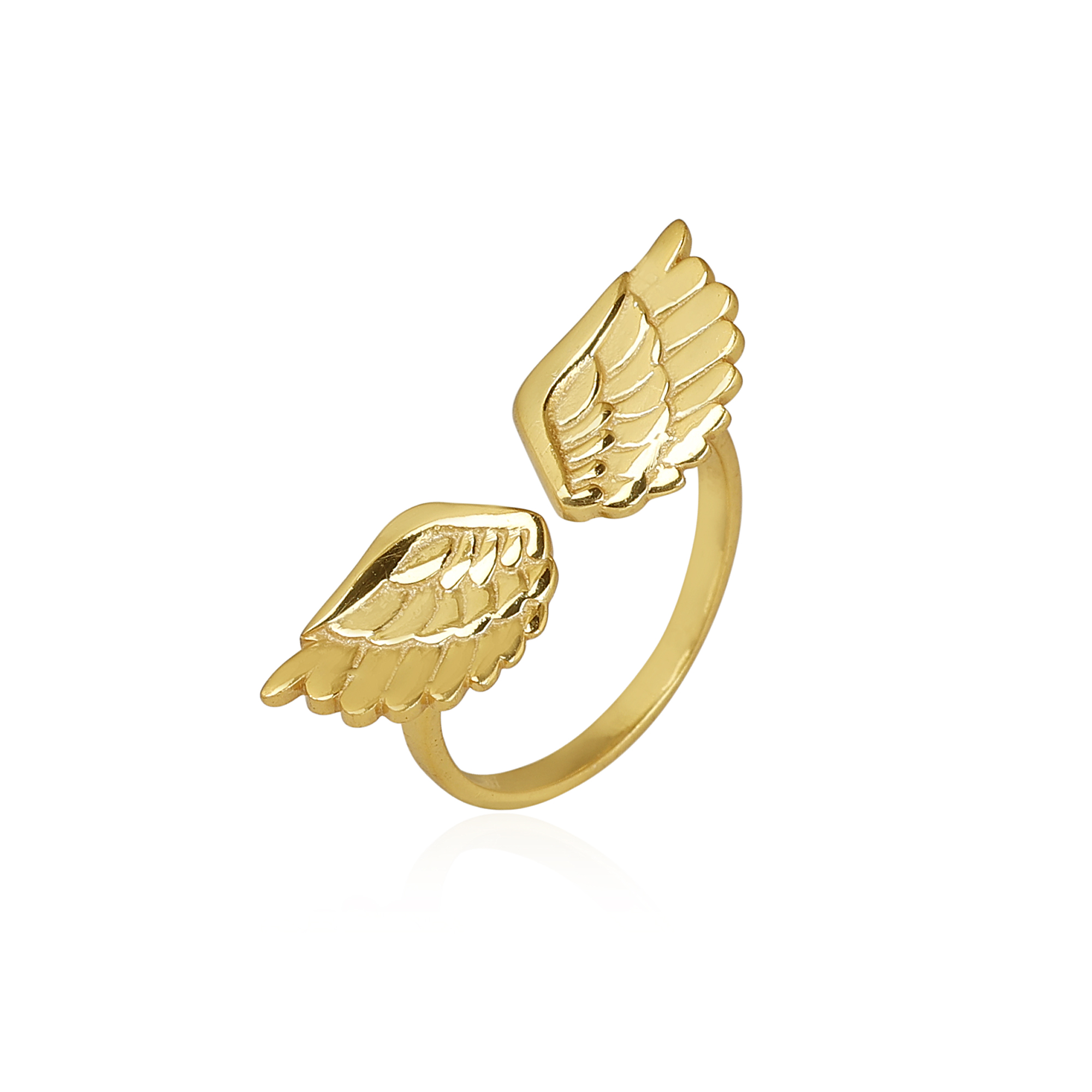 925 Sterling Silver Angel Wings Ring Anniversary Gift Birthday Gift Christmas Gift Easter Gift Gift For Her Gold Plated Jewelry Graduation Gift Handmade Jewelry Men's Jewelry Men's Ring Silver  Ring Silver Jewelry Unisex Ring Valentines Gift Women Jewelry Women Ring Yellow Gold Plated Ring