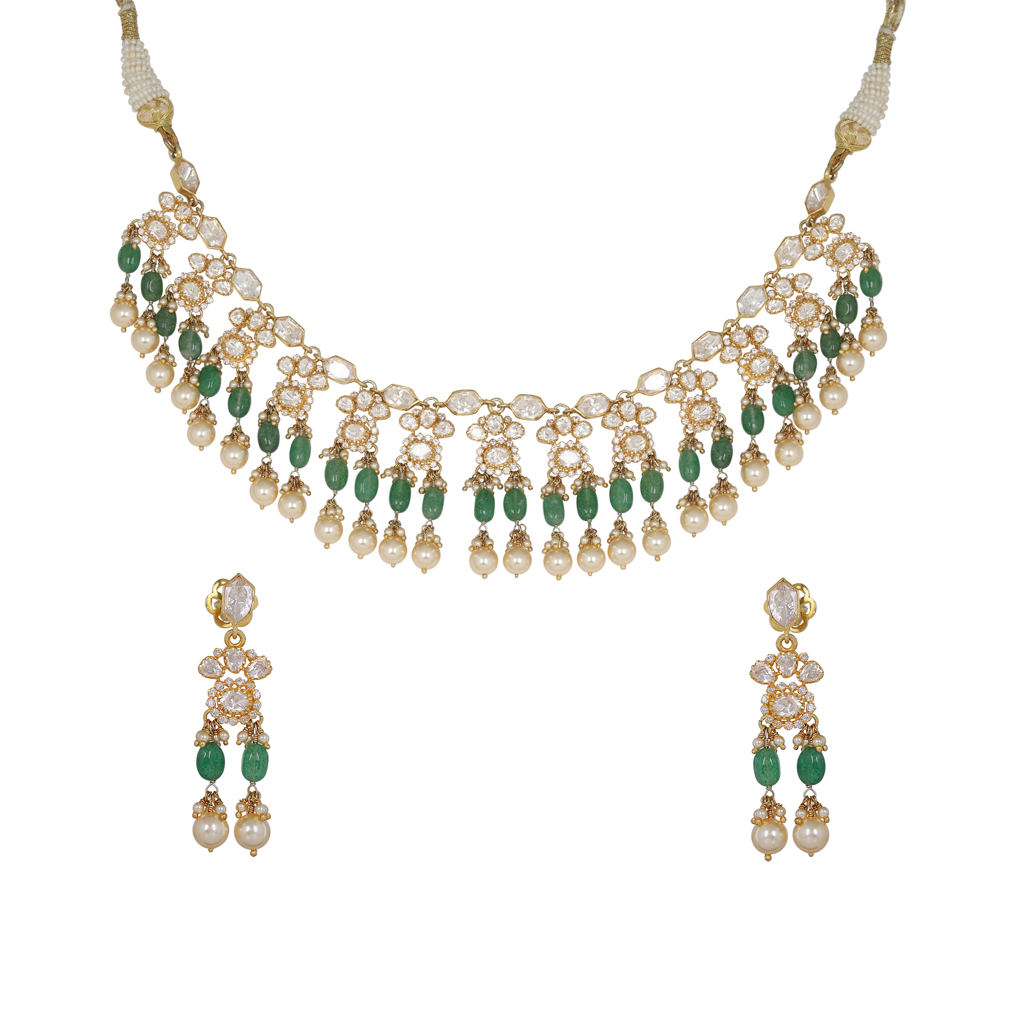 925 Sterling Silver Anniversary Gift Birthday Gift Engagement Gift Gold Plated Jewelry Handmade Jewelry Indian Ethnic Jewelry Indian Kundan Jewelry Kundan Polki Jewelry Kundan Polki Neckless Moissanite Necklace Necklace Set Silver Jewelry Valentines Gift Wedding Jewelry