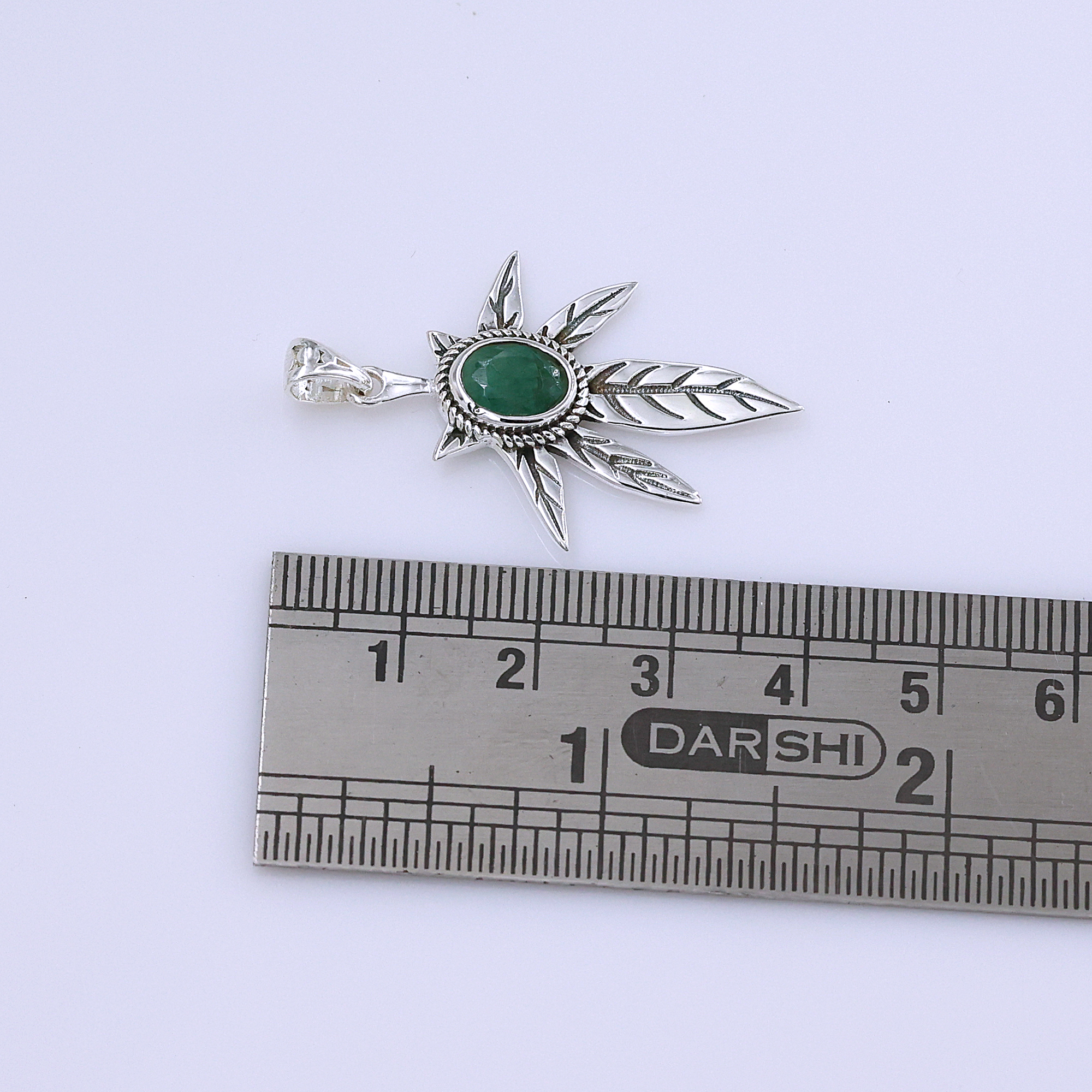 925 Sterling Silver Anniversary Gift Birthday Gift Birthstone Jewelry Christmas Gift Emerald Pendant Gemstone Pendant Gift For Her Palm Leaf Pendant Silver Jewelry Silver Pendent Tree Of Life Pendant Women Jewelry Women Pendant