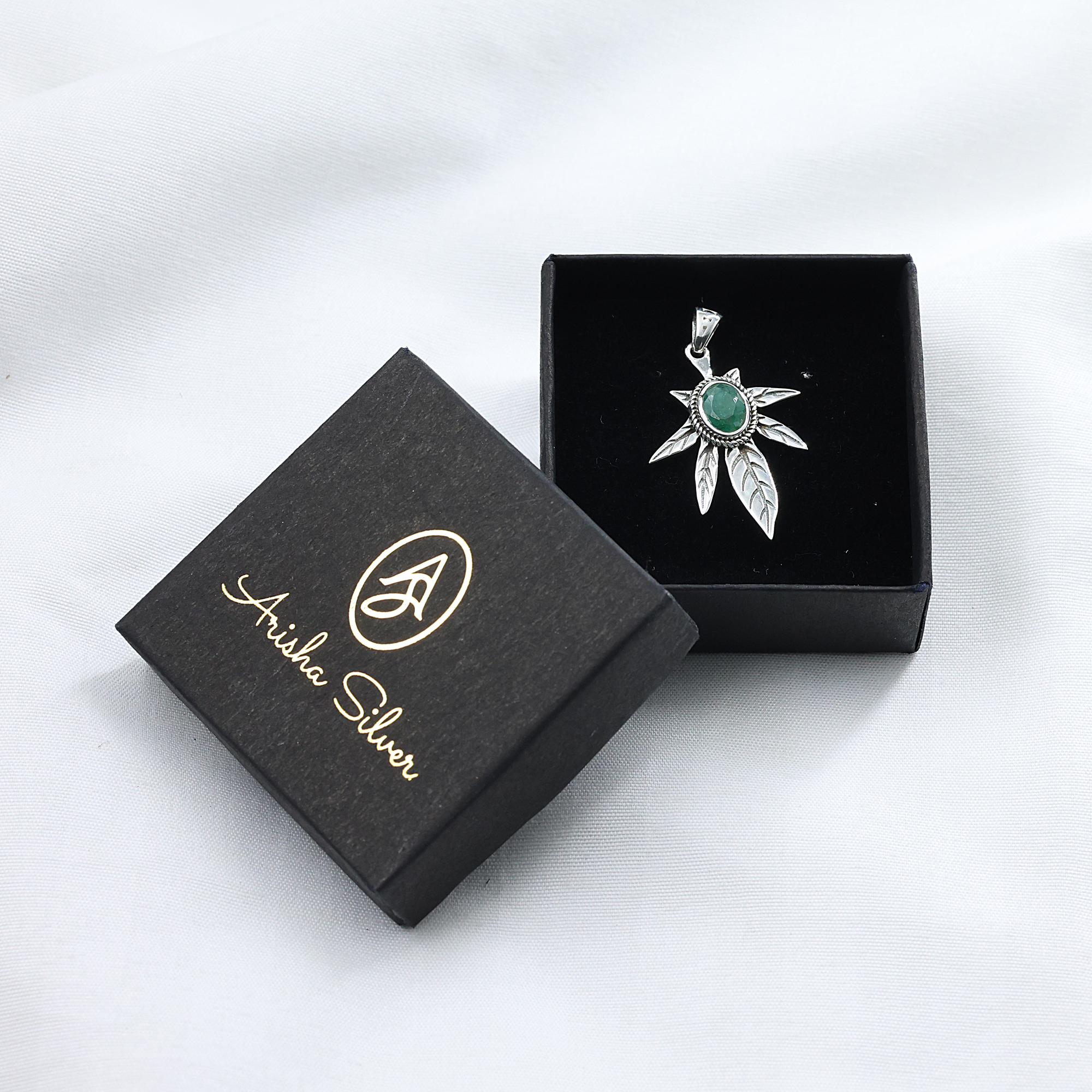 925 Sterling Silver Anniversary Gift Birthday Gift Birthstone Jewelry Christmas Gift Emerald Pendant Gemstone Pendant Gift For Her Palm Leaf Pendant Silver Jewelry Silver Pendent Tree Of Life Pendant Women Jewelry Women Pendant