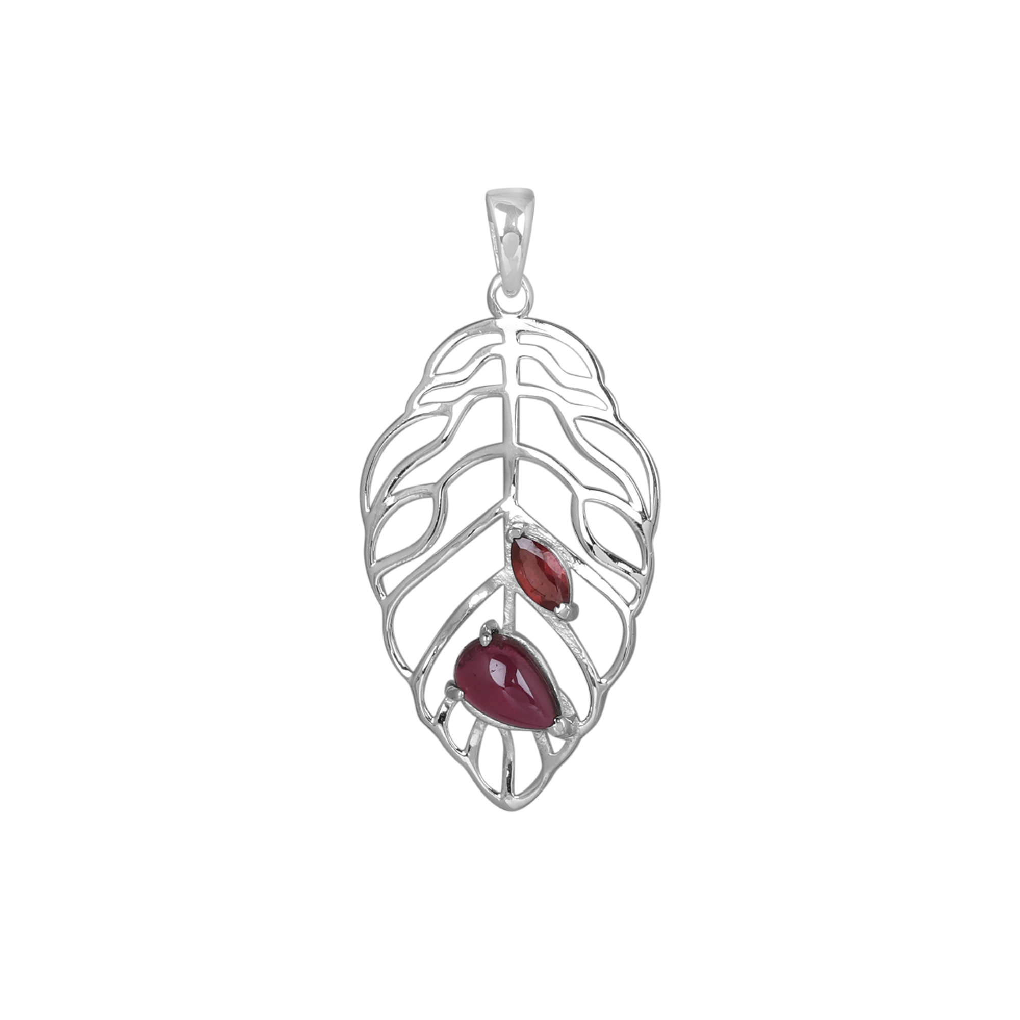925 Sterling Silver Anniversary Gift Birthday Gift Birthstone Jewelry Christmas Gift Easter Gift Garnet Pendant Gemstone Pendant Gift For Her Graduation Gift Handmade Jewelry Handmade Pendant Palm Leaf Pendant Silver Jewelry Silver Pendant Tree Of Life Pendant Unisex Jewelry