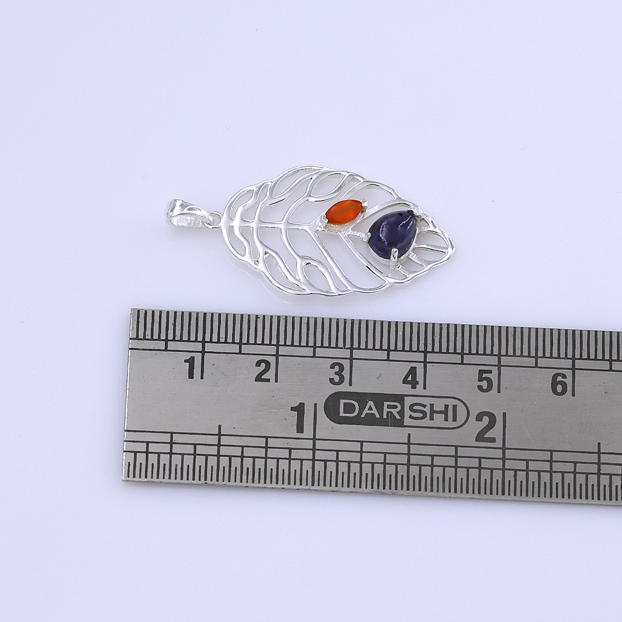 925 Sterling Silver Anniversary Gift Birthday Gift Birthstone Jewelry Carnelian Pendant Gemstone Pendant Gift For Her Handmade Jewelry Handmade Pendant Iolite Pendant Palm Leaf Pendant Silver Jewelry Silver Pendent Tree Of Life Pendant Valentines Gift