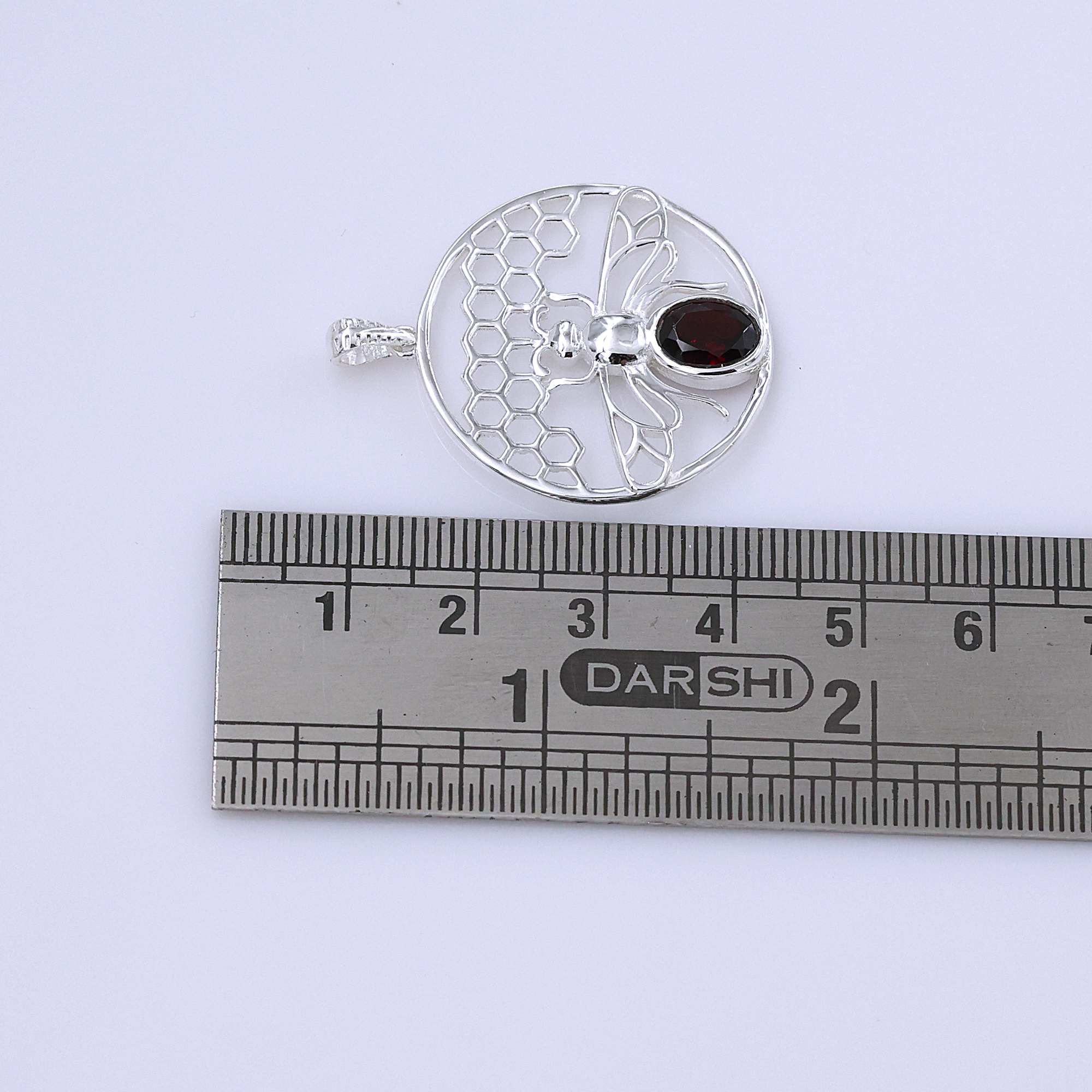 925 Sterling Silver Animal Jewelry Anniversary Gift Birthday Gift Garnet Pendant Gemstone Pendant Gift For Her Graduation Gift Handmade Jewelry Handmade Pendant Honey Bee Pendant Silver Jewelry Silver Pendent Unisex Jewelry Unisex Pendant Women Jewelry Women Pendant