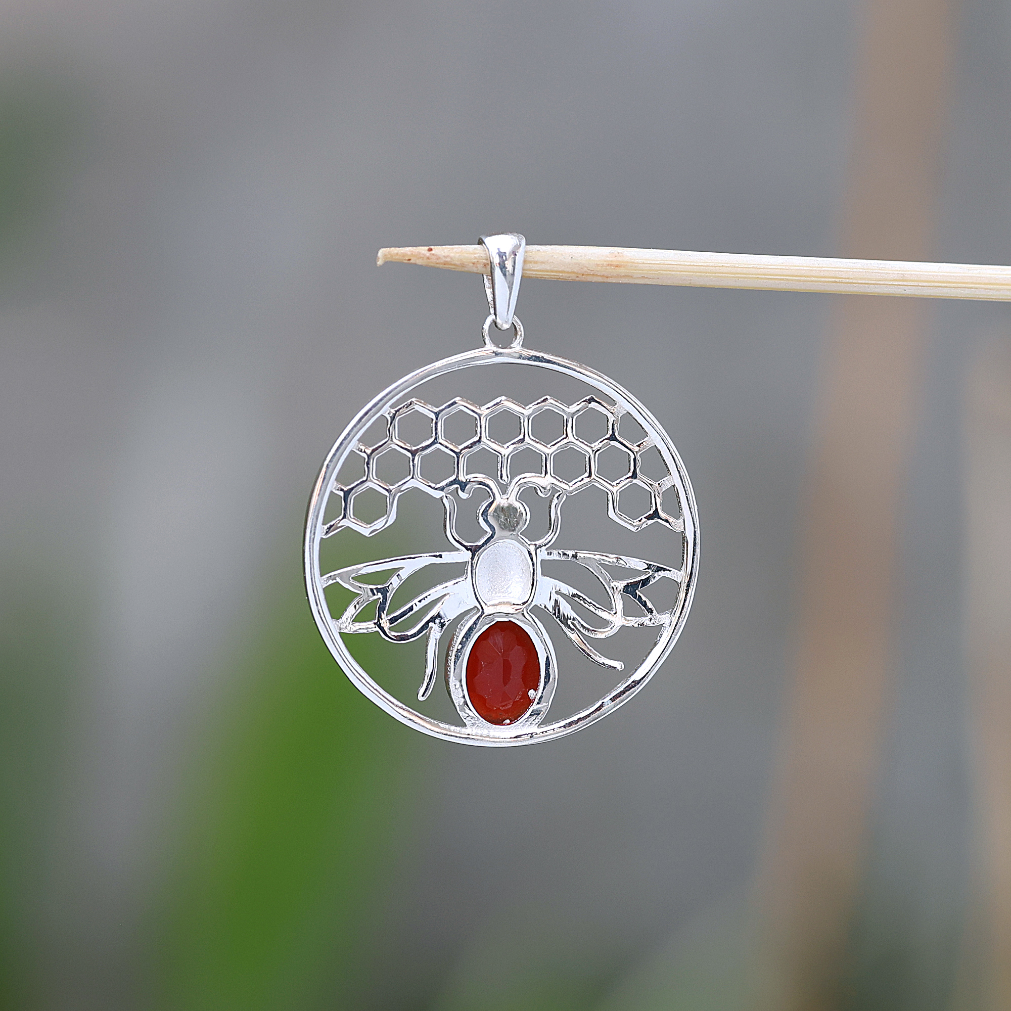 925 Sterling Silver Animal Jewelry Anniversary Gift Birthday Gift Birthstone Jewelry Carnelian Pendant Easter Gift Gemstone Pendant Gift For Her Graduation Gift Handmade Jewelry Handmade Pendant Honey Bee Pendant Jewelry For Sale Silver Jewelry Silver Pendent Unisex Jewelry Women Jewelry Women Pendant