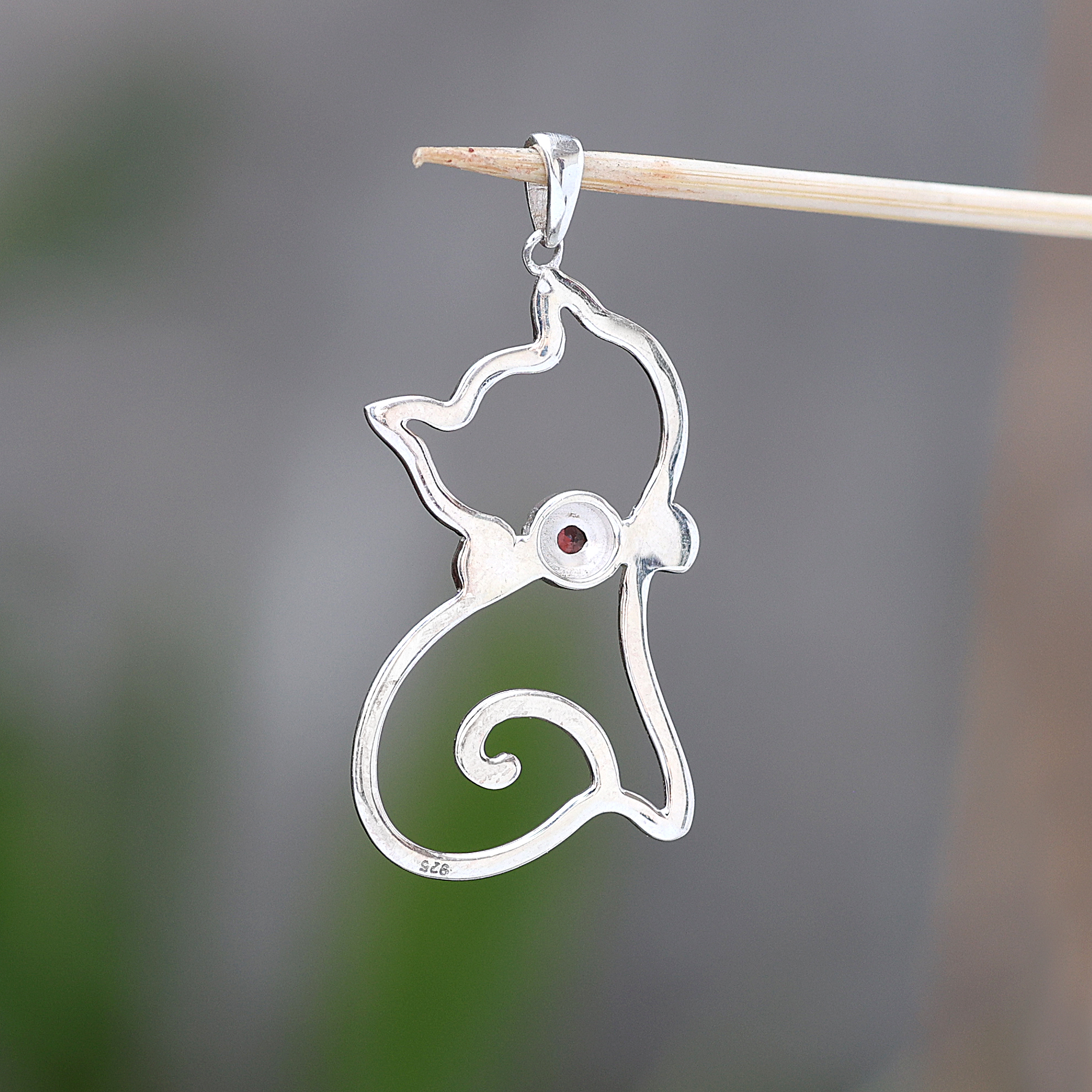 925 Sterling Silver Animal Jewelry Anniversary Gift Birthday Gift Birthstone Jewelry Cat Pendant Christmas Gift Easter Gift Garnet Pendant Gemstone Pendant Gift For Her Handmade Jewelry Handmade Pendant Jewelry For Sale Silver Jewelry Silver Pendent Unisex Pendant Valentines Gift Women Jewelry Women Pendant
