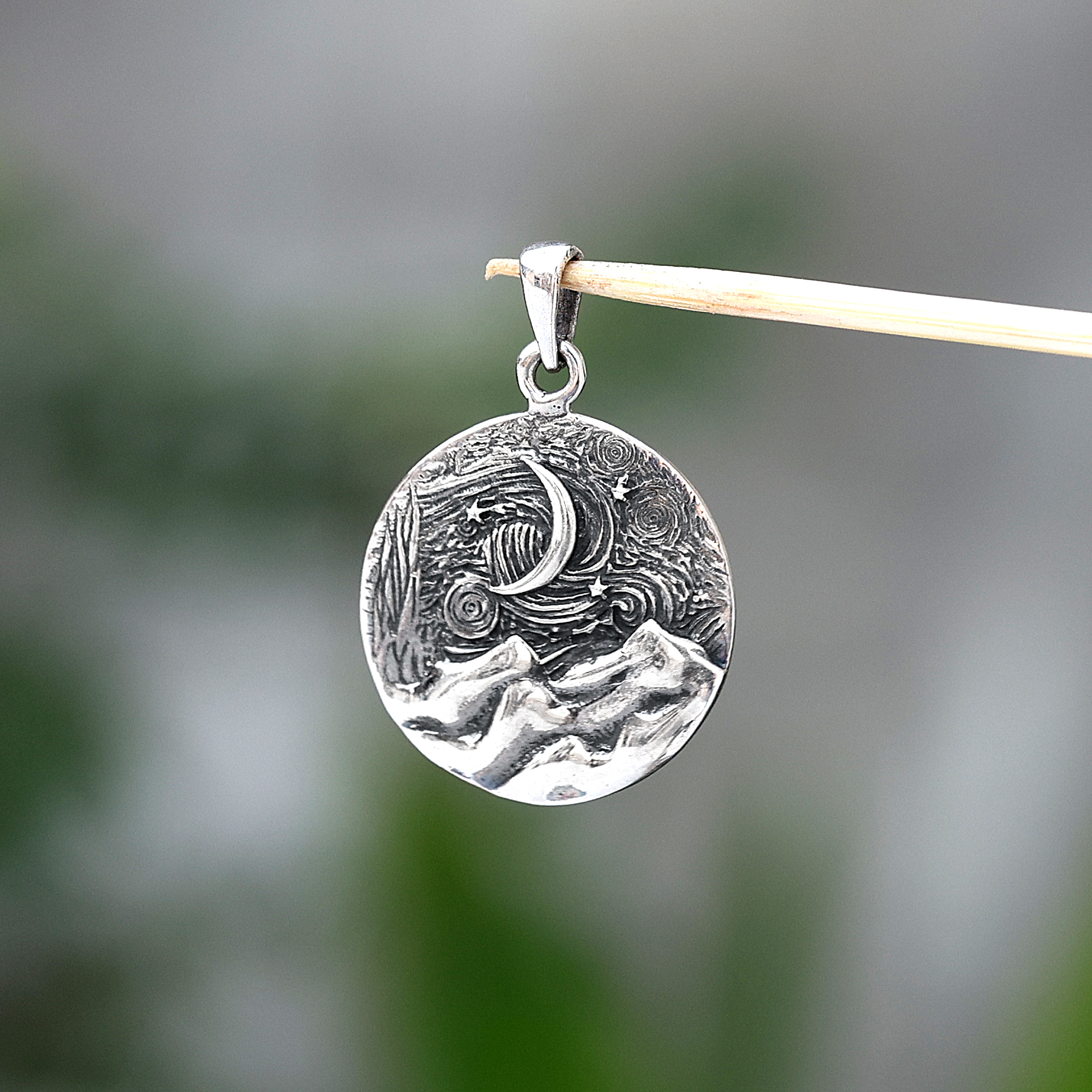 925 Sterling Silver Anniversary Gift Birthday Gift Christmas Gift Easter Gift Gift For Her Graduation Gift Handmade Jewelry Handmade Pendant Silver Jewelry Silver Pendant Starry Night Pendant Unisex Jewelry Unisex Pendant Women Jewelry Women Pendant