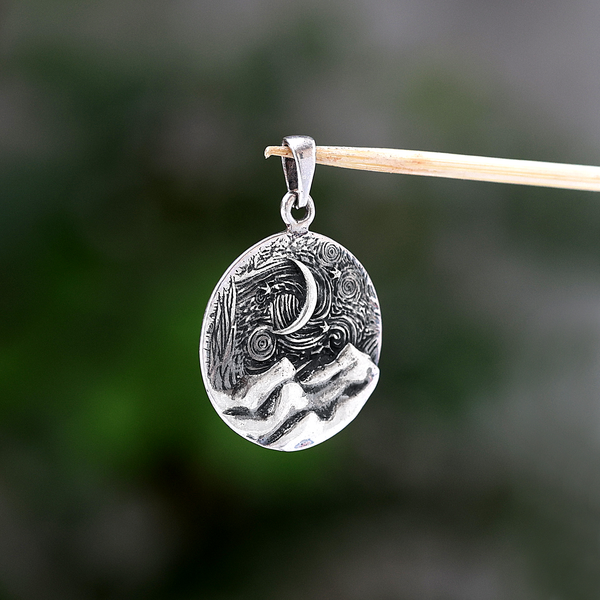 925 Sterling Silver Anniversary Gift Birthday Gift Christmas Gift Easter Gift Gift For Her Graduation Gift Handmade Jewelry Handmade Pendant Silver Jewelry Silver Pendant Starry Night Pendant Unisex Jewelry Unisex Pendant Women Jewelry Women Pendant