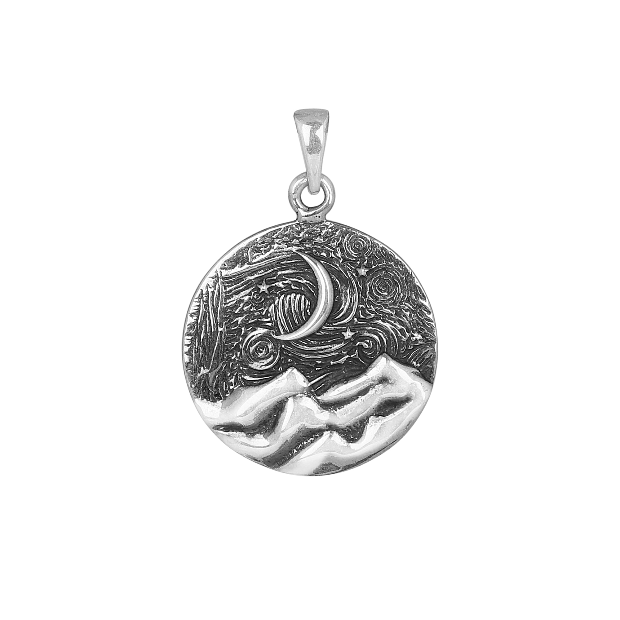 925 Sterling Silver Anniversary Gift Birthday Gift Christmas Gift Easter Gift Gift For Her Graduation Gift Handmade Jewelry Handmade Pendant Silver Jewelry Silver Pendant Starry Night Pendant Unisex Jewelry Unisex Pendant Women Jewelry Women Pendant