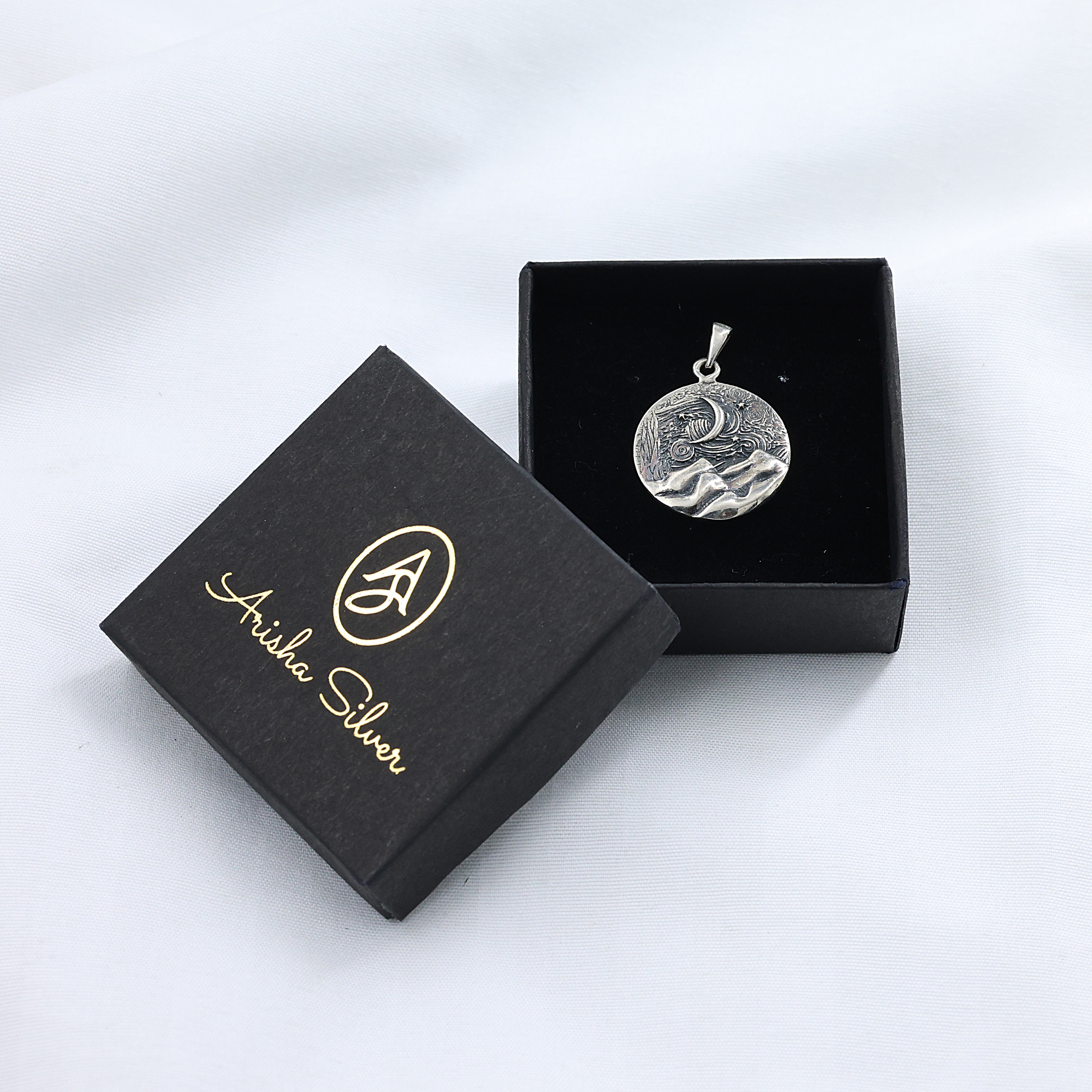 925 Sterling Silver Anniversary Gift Birthday Gift Christmas Gift Easter Gift Gift For Her Graduation Gift Handmade Jewelry Handmade Pendant Silver Jewelry Silver Pendant Starry Night Pendant Unisex Jewelry Unisex Pendant Women Jewelry Women Pendant