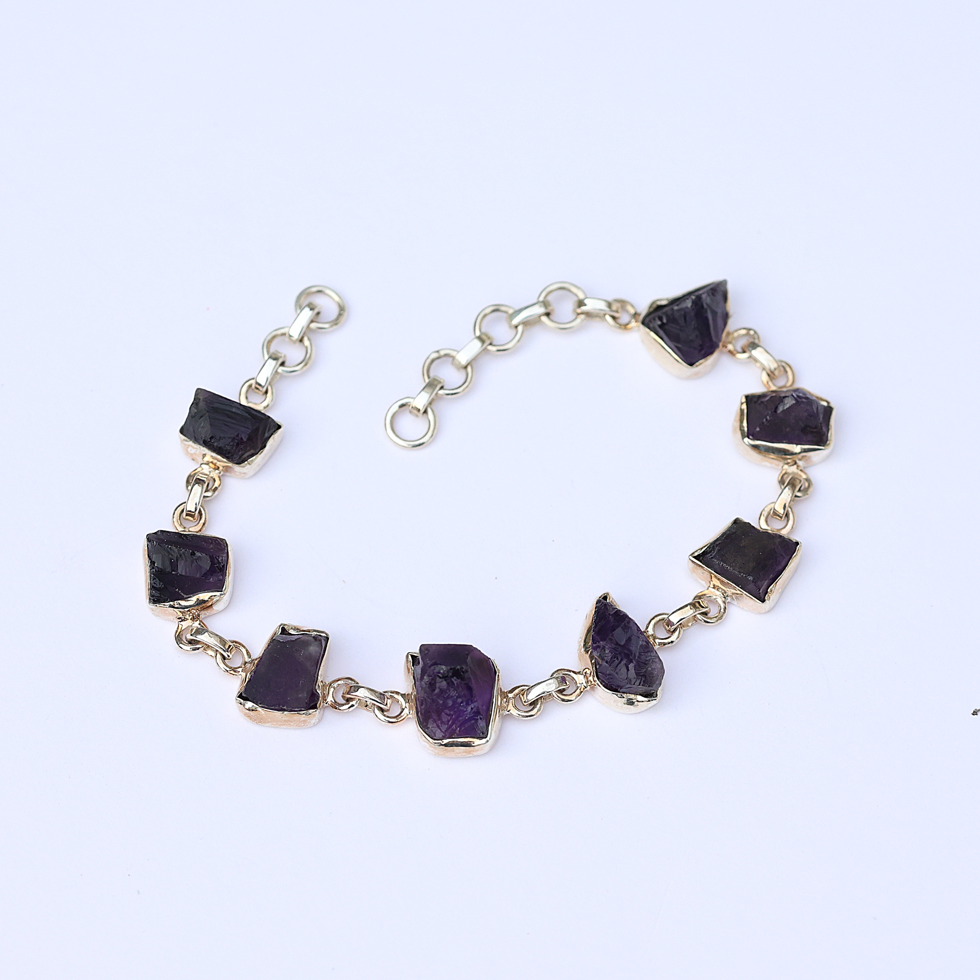 925 Sterling Silver Amethyest Bracelet Anniversary Gift Birthday Gift Christmas Gift Easter Gift February Birthstone Jewelry Gemstone Bracelet Gift For Her Gift For Women Graduation Gift Handmade Bracelet Handmade Jewelry Jewelry For Sale Rough Gemstone Bracelet Silver Bracelet Silver Jewelry Women Bracelet Women Jewelry