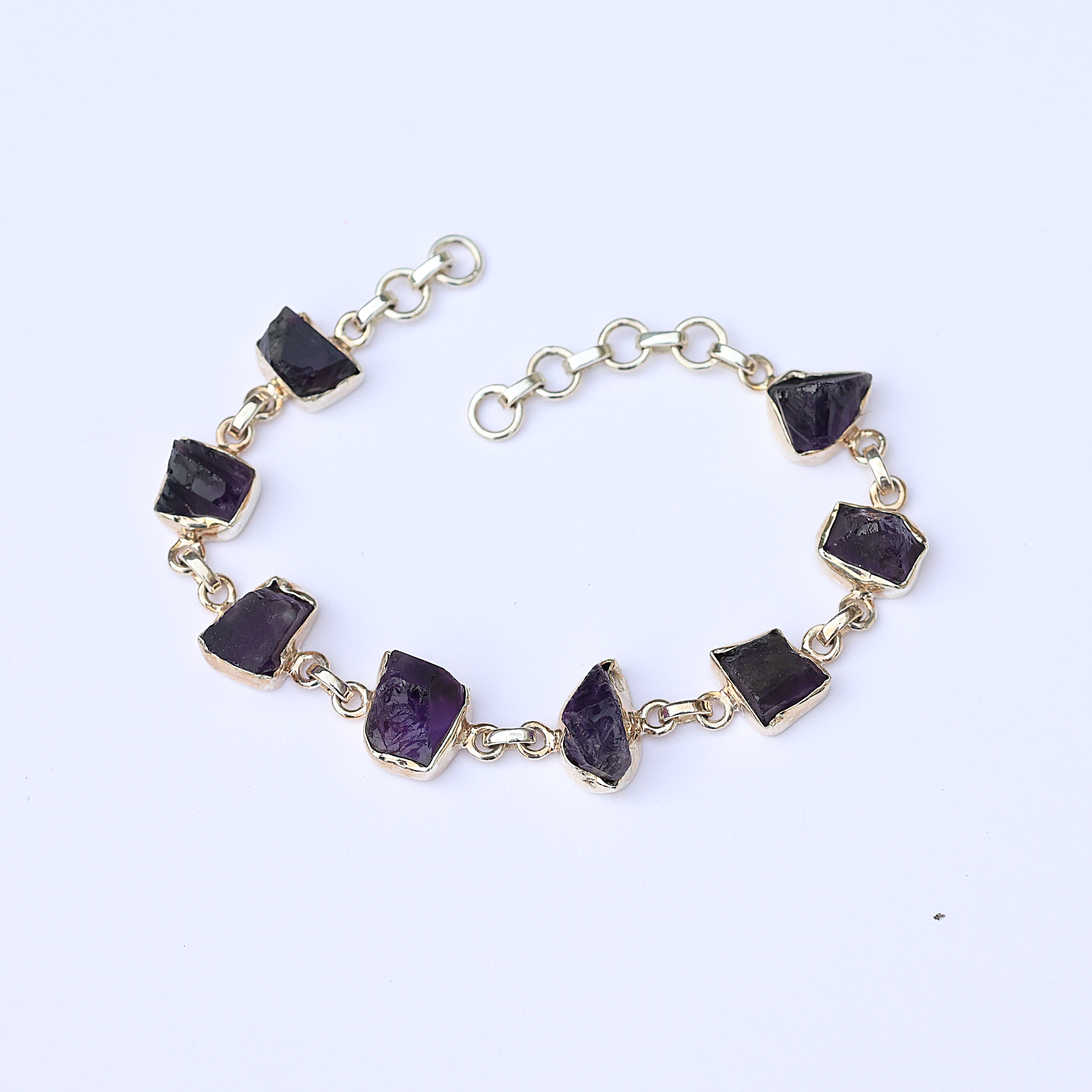 925 Sterling Silver Amethyest Bracelet Anniversary Gift Birthday Gift Christmas Gift Easter Gift February Birthstone Jewelry Gemstone Bracelet Gift For Her Gift For Women Graduation Gift Handmade Bracelet Handmade Jewelry Jewelry For Sale Rough Gemstone Bracelet Silver Bracelet Silver Jewelry Women Bracelet Women Jewelry