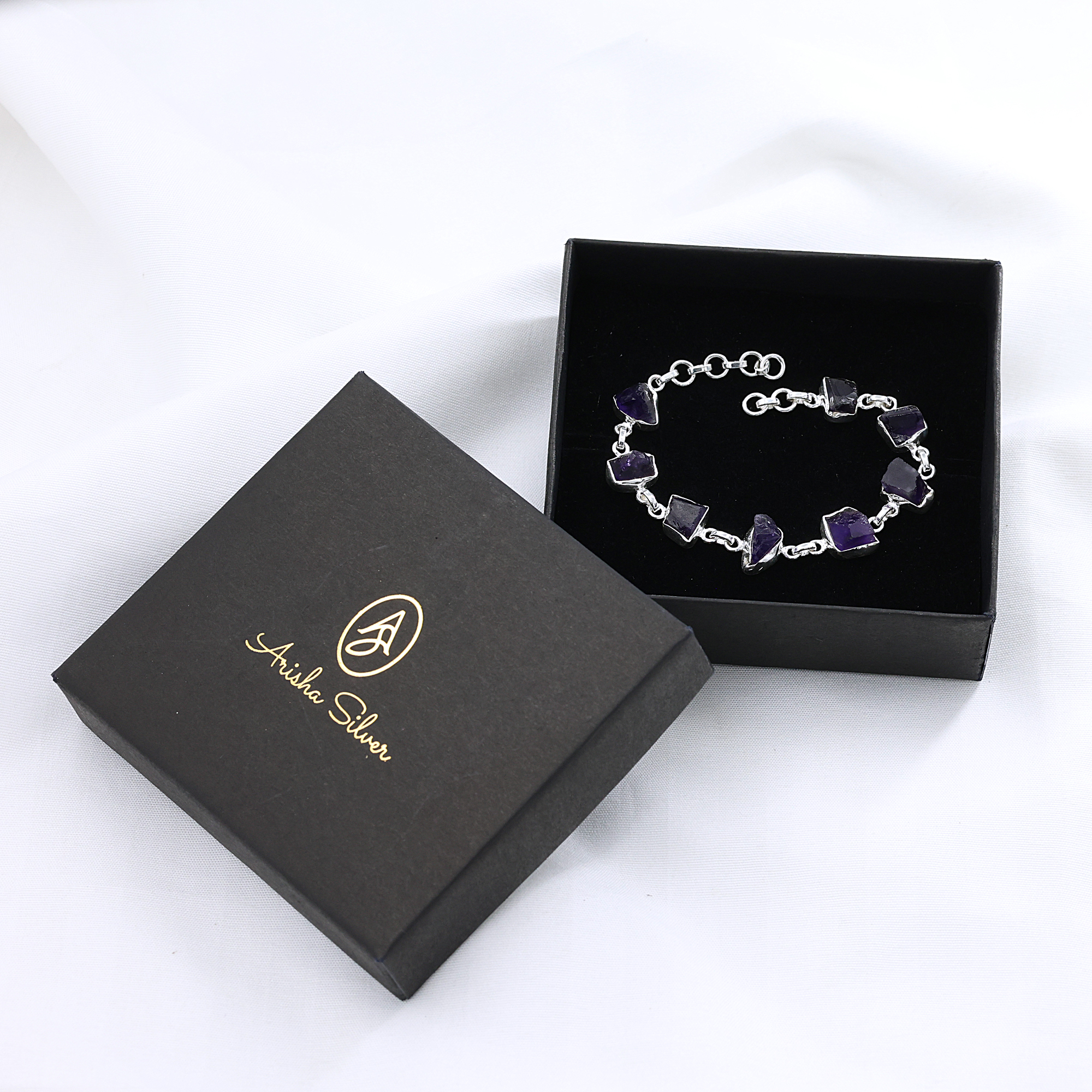 925 Sterling Silver Amethyest Bracelet Anniversary Gift Birthday Gift Christmas Gift Easter Gift February Birthstone Jewelry Gemstone Bracelet Gift For Her Gift For Women Graduation Gift Handmade Bracelet Handmade Jewelry Jewelry For Sale Rough Gemstone Bracelet Silver Bracelet Silver Jewelry Women Bracelet Women Jewelry