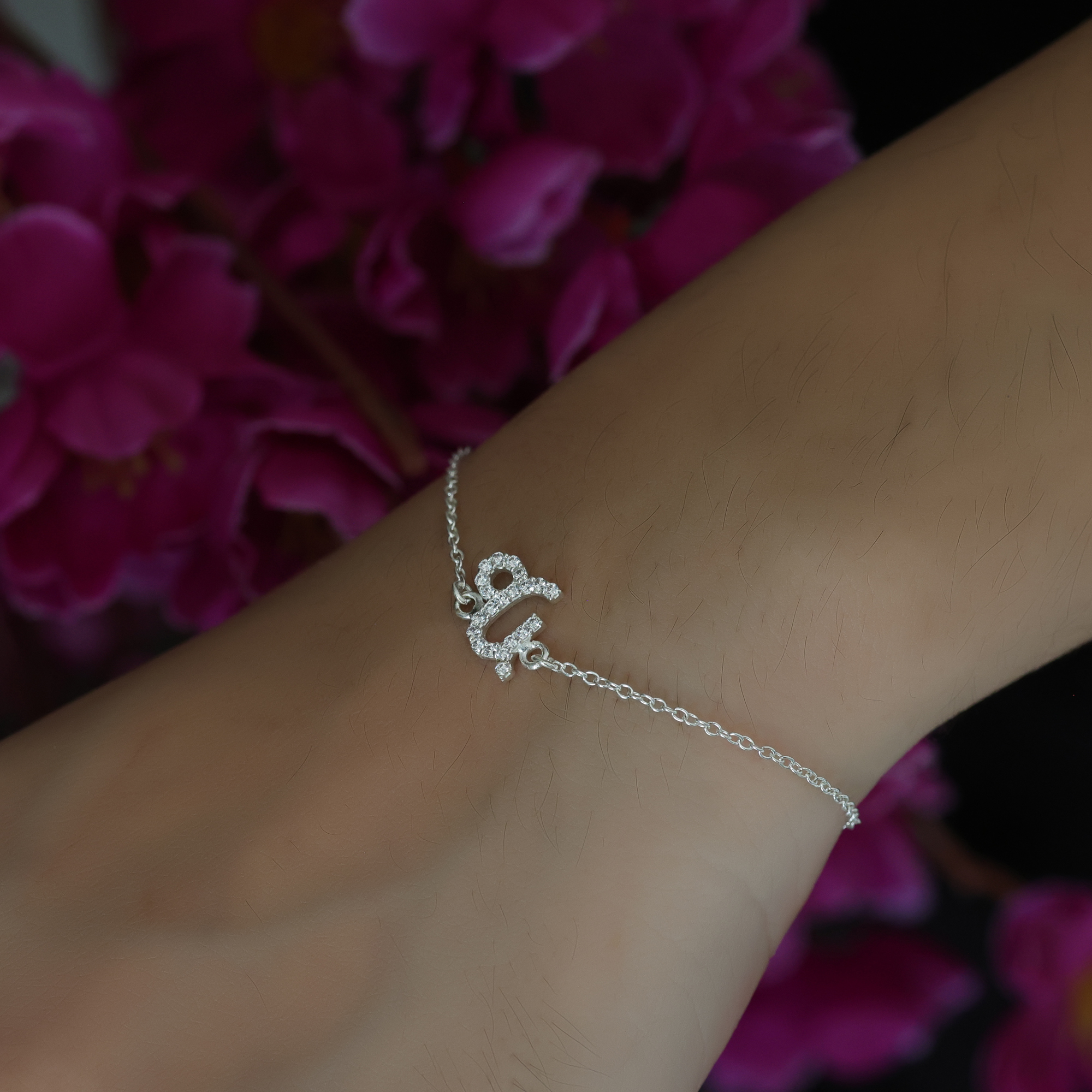 Anniversary Gift Astrological Bracelet Birthday Gift Capricorn Silver Bracelet Cubic Zirconia Bracelet Gift For Her Gift For Mom Graduation Gift Handmade Bracelet Handmade Jewelry Silver Bracelet Silver Jewelry Valentines Gift Women Bracelet Women Jewelry Zodiac Sign Bracelet