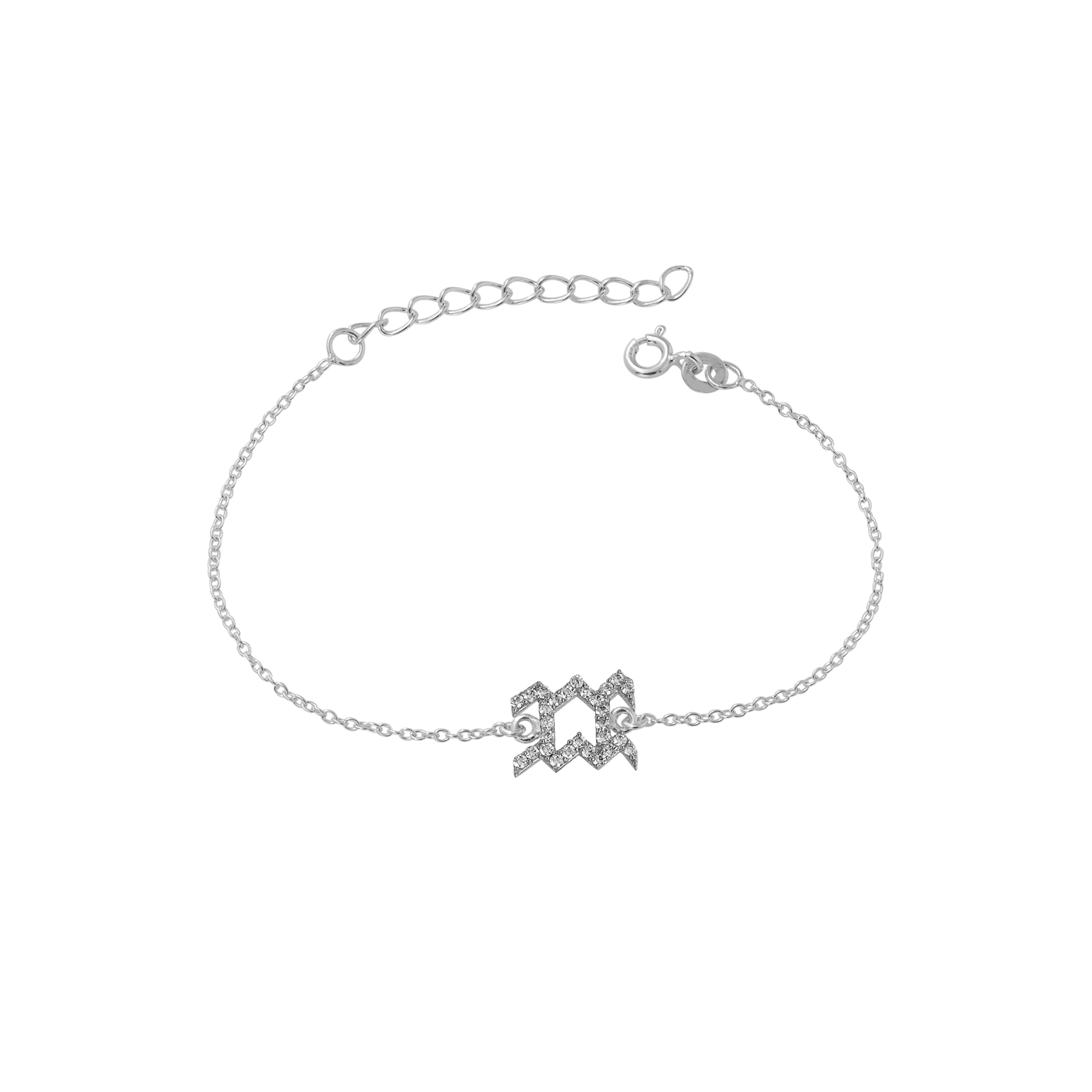 925 Sterling Silver Anniversary Gift Aquarius Zodiac Sign Bracelet Astrological Bracelet Birthday Gift Gift For Her Gift For Mom Handmade Bracelet Handmade Jewelry Silver Bracelet Silver Jewelry Valentines Gift Women Bracelet Women Jewelry Zodiac Sign Bracelet