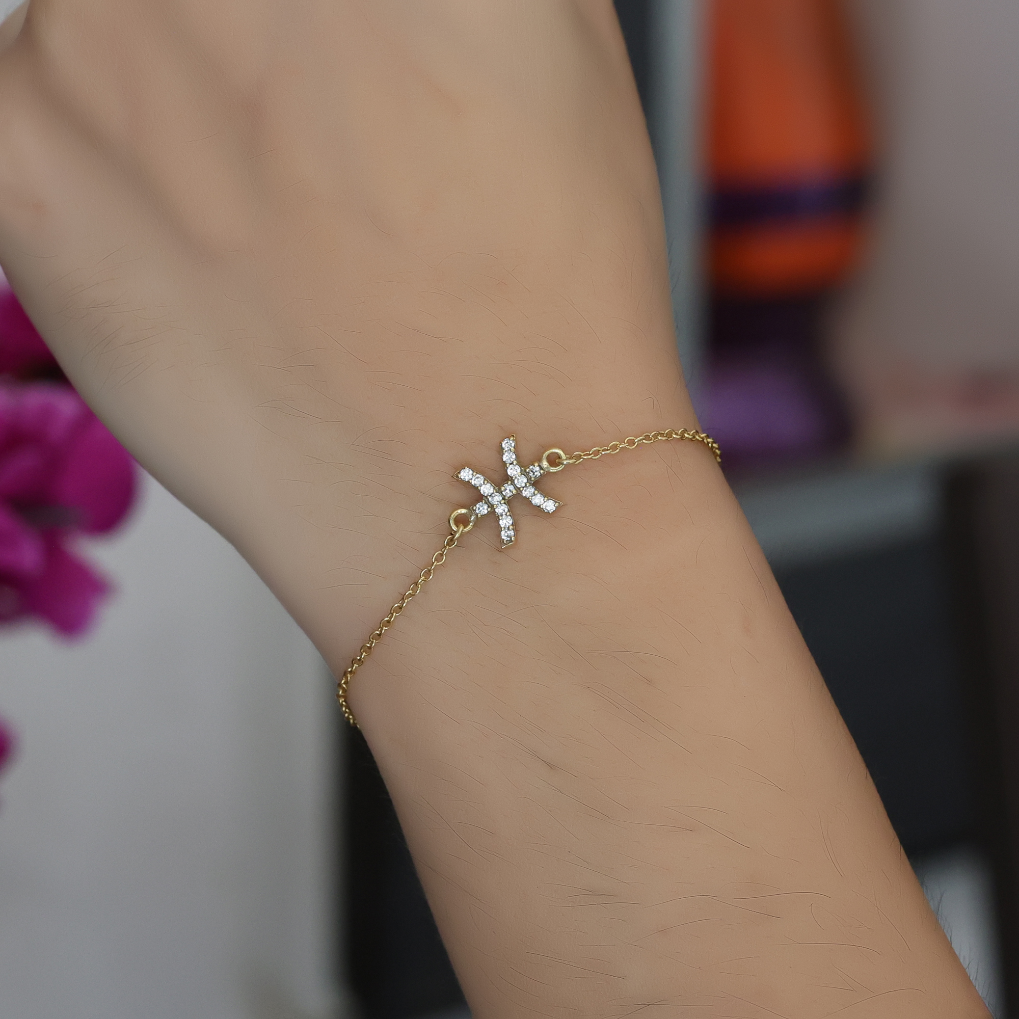 925 Sterling Silver Anniversary Gift Astrological Bracelet Birthday Gift Christmas Gift Cubic Zirconia Bracelet Gift For Her Gift For Mom Handmade Bracelet Handmade Jewelry Housewarming Gift. Pisces Zodiac Sign Bracelet Silver Bracelet Women Bracelet Women Jewelry Zodiac Sign Bracelet