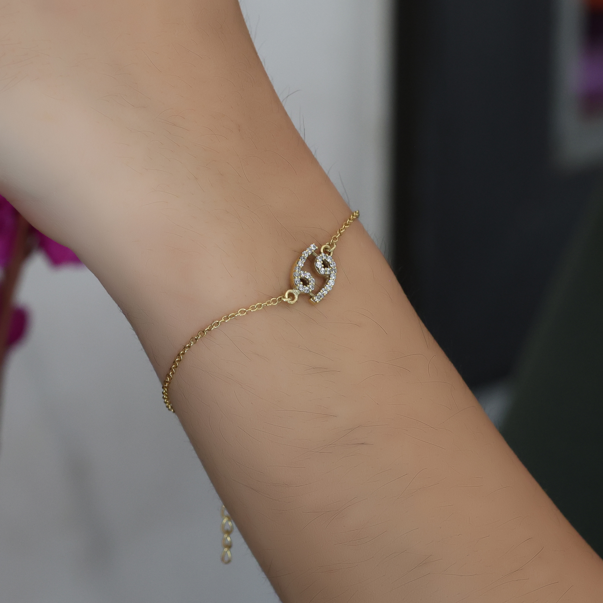 925 Sterling Silver Anniversary Gift Astrological Bracelet Birthday Gift Cancer Zodiac Sign Christmas Gift Cubic Zirconia Bracelet Gift For Her Gift For Mom Gold Plated Jewelry Gold Plating Bracelet Handmade Bracelet Housewarming Gift. Silver Bracelet Silver Jewelry Women Bracelet Women Jewelry Zodiac Sign Bracelet