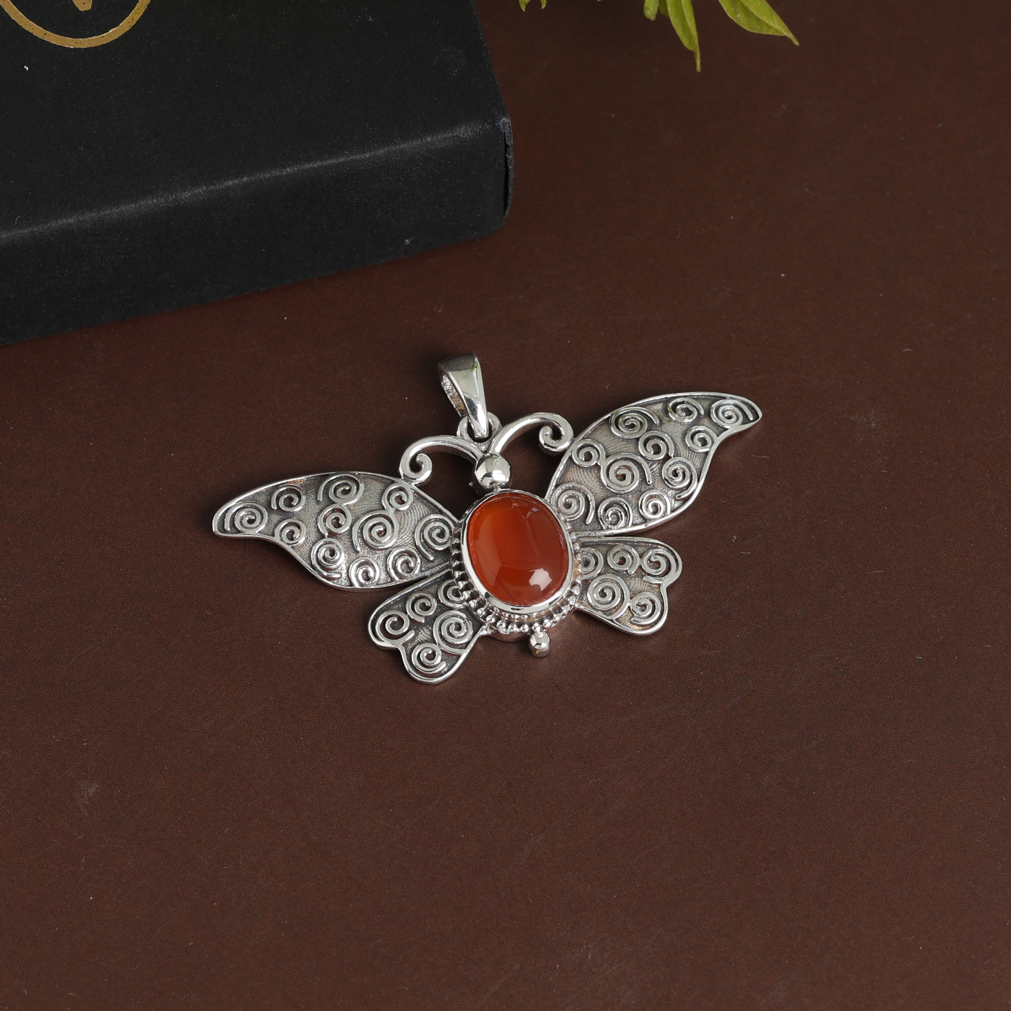 925 Sterling Silver Animal Jewelry Anniversary Gift Birthday Gift Butterfly Pendant Carnelian Pendant Gemstone Pendant Gift For Her Gift For Mom Handmade Jewelry Handmade Pendant Silver Jewelry Silver Pendant Women Pendant