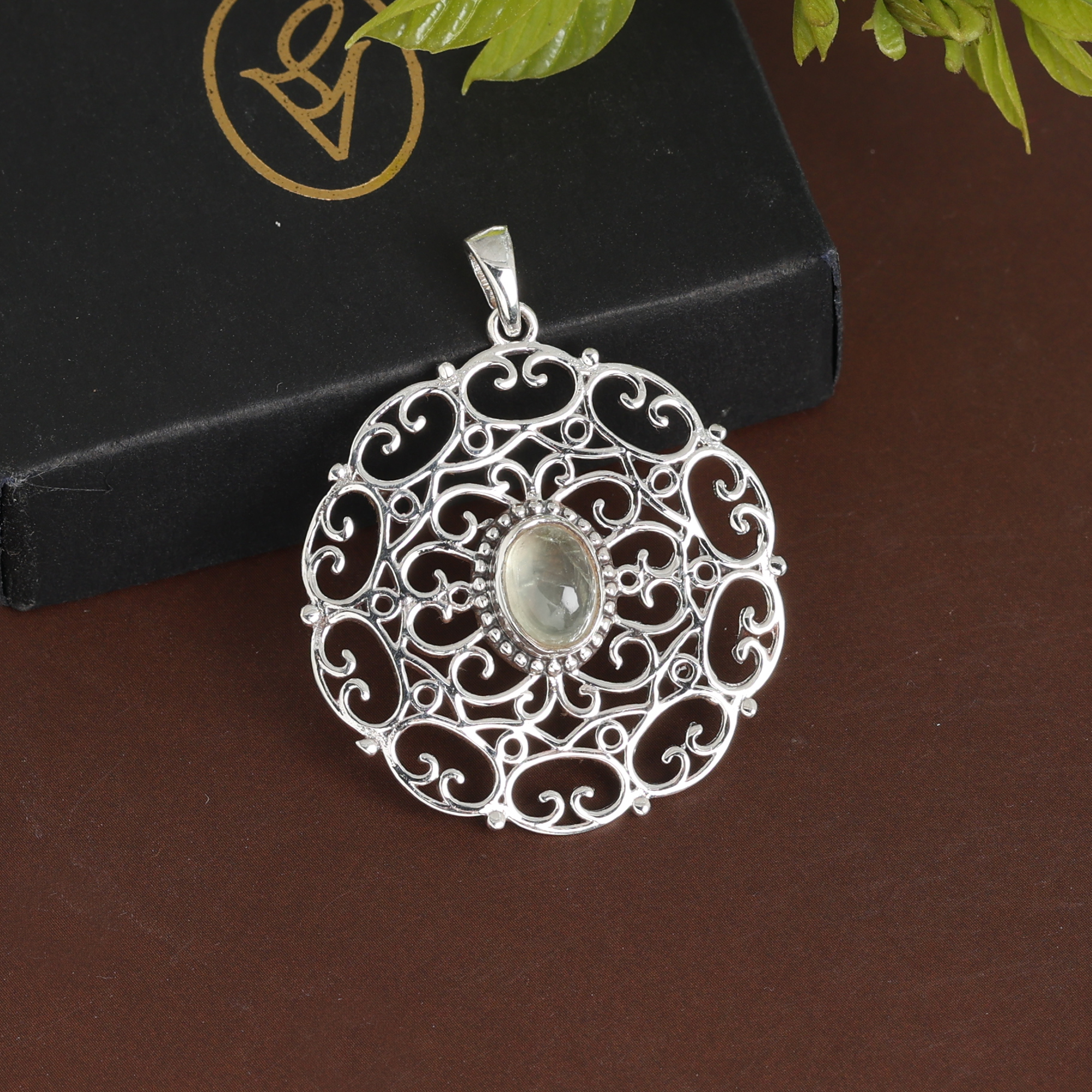 925 Sterling Silver Anniversary Gift Birthday Gift Christmas Gift Easter Gift Filigree Pendant Gemstone Pendant Gift For Her Graduation Gift Halloween Gift Handmade Jewelry Handmade Pendant Housewarming Gift. Prehnite Pendant Silver Jewelry Silver Pendant Women Jewelry Women Pendant