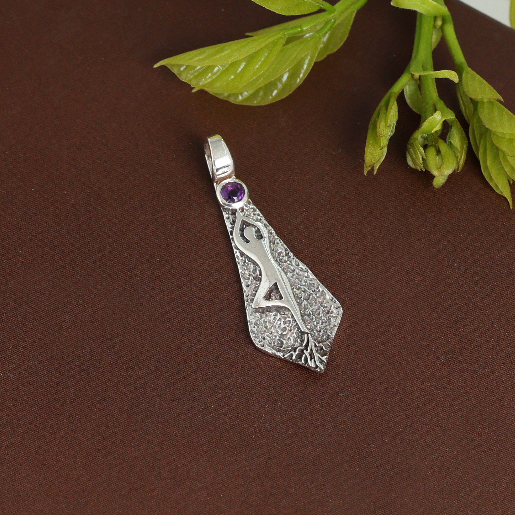 925 Sterling Silver Amethyst Pendant Anniversary Gift Birthday Gift Christmas Gift Easter Gift Gemstone Pendant Gift For Her Halloween Gift Handmade Jewelry Handmade Pendant Jewelry For Gift Meditation Pendant Silver Jewelry Silver Pendant Unisex Pendant Women Jewelry Women Pendant Yoga Pendant
