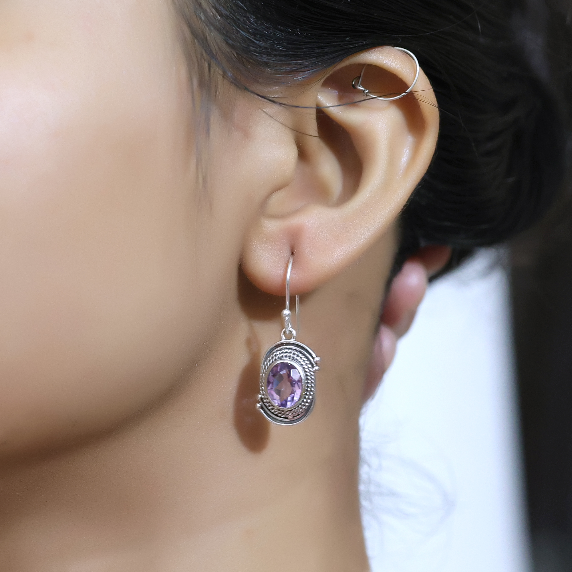 925 Sterling Silver Amethyst Earring Anniversary Gift Birthday Gift Christmas Gift Dangle Earring Easter Gift Gemstone Earring Gift For Her Gift For Mom Graduation Gift Handmade Earring Handmade Jewelry Silver Earring Silver Jewelry Woman Jewelry Women Earring