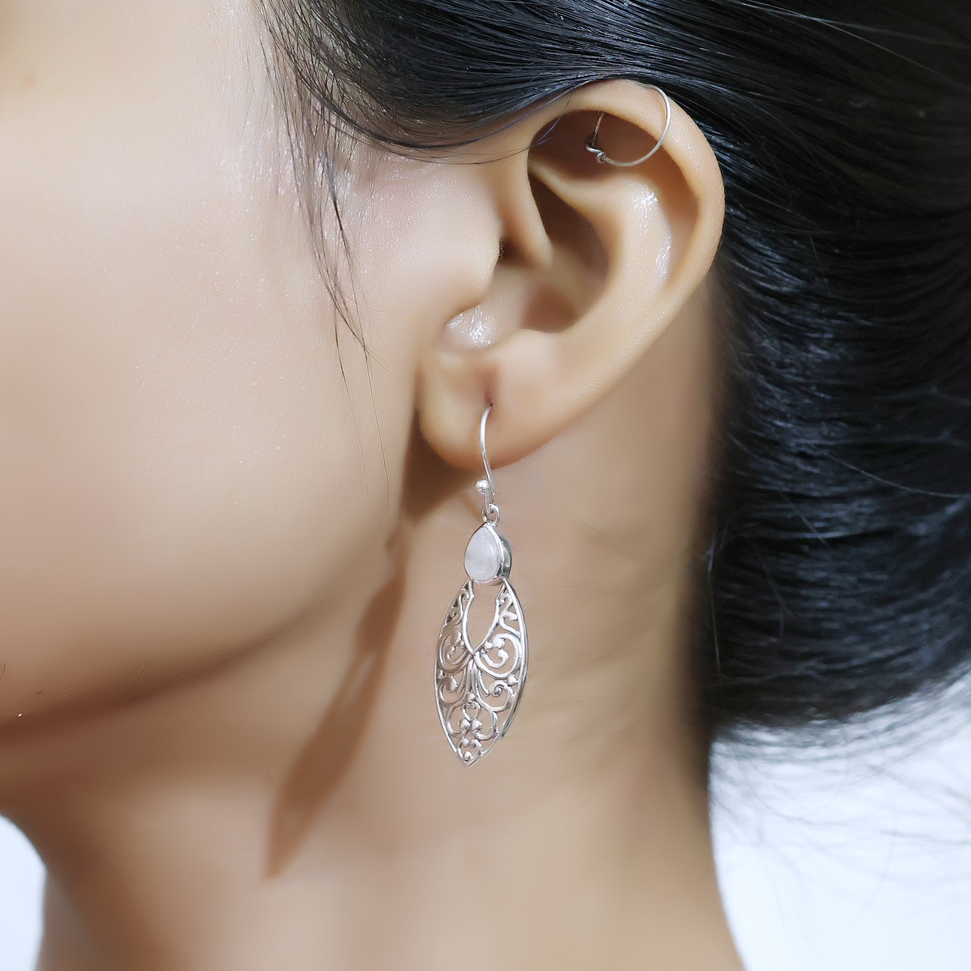 925 Sterling Silver Anniversary Gift Birthday Gift Dangle Earring Gemstone Earring Gift For Her Gift For Mom Graduation Gift Handmade Earring Handmade Jewelry Moonstone Earring Silver Earring Silver Jewelry Women Dangle Earring Women Earring Women Jewelry