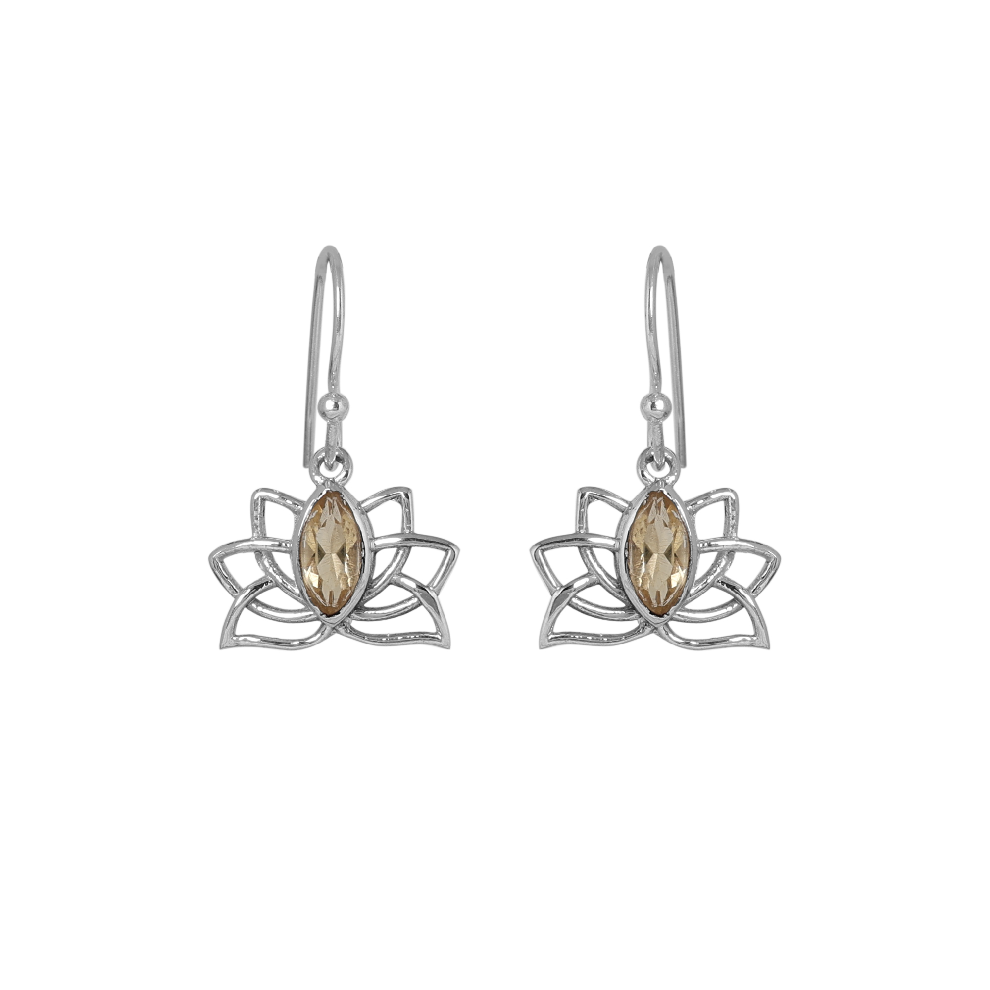 925 Sterling Silver Anniversary Gift Birthday Gift Christmas Gift Citrine Earring Flower Jewelry Gemstone Earring Gift For Her Gift For Mom Graduation Gift Handmade Earring Handmade Jewelry Lotus Earring Silver Earring Silver Jewelry Valentine's Day Gift Women Earring Women Jewelry