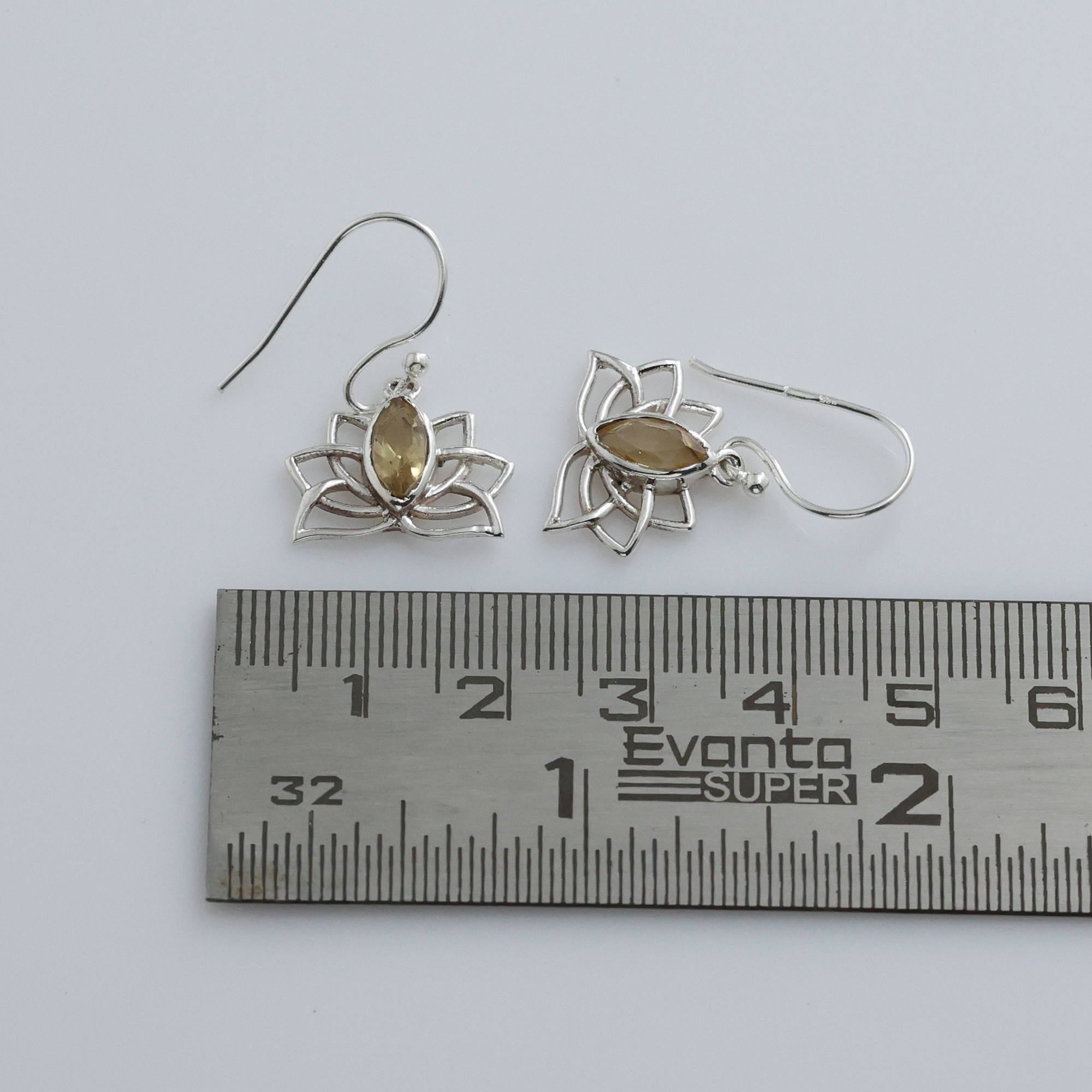 925 Sterling Silver Anniversary Gift Birthday Gift Christmas Gift Citrine Earring Flower Jewelry Gemstone Earring Gift For Her Gift For Mom Graduation Gift Handmade Earring Handmade Jewelry Lotus Earring Silver Earring Silver Jewelry Valentine's Day Gift Women Earring Women Jewelry