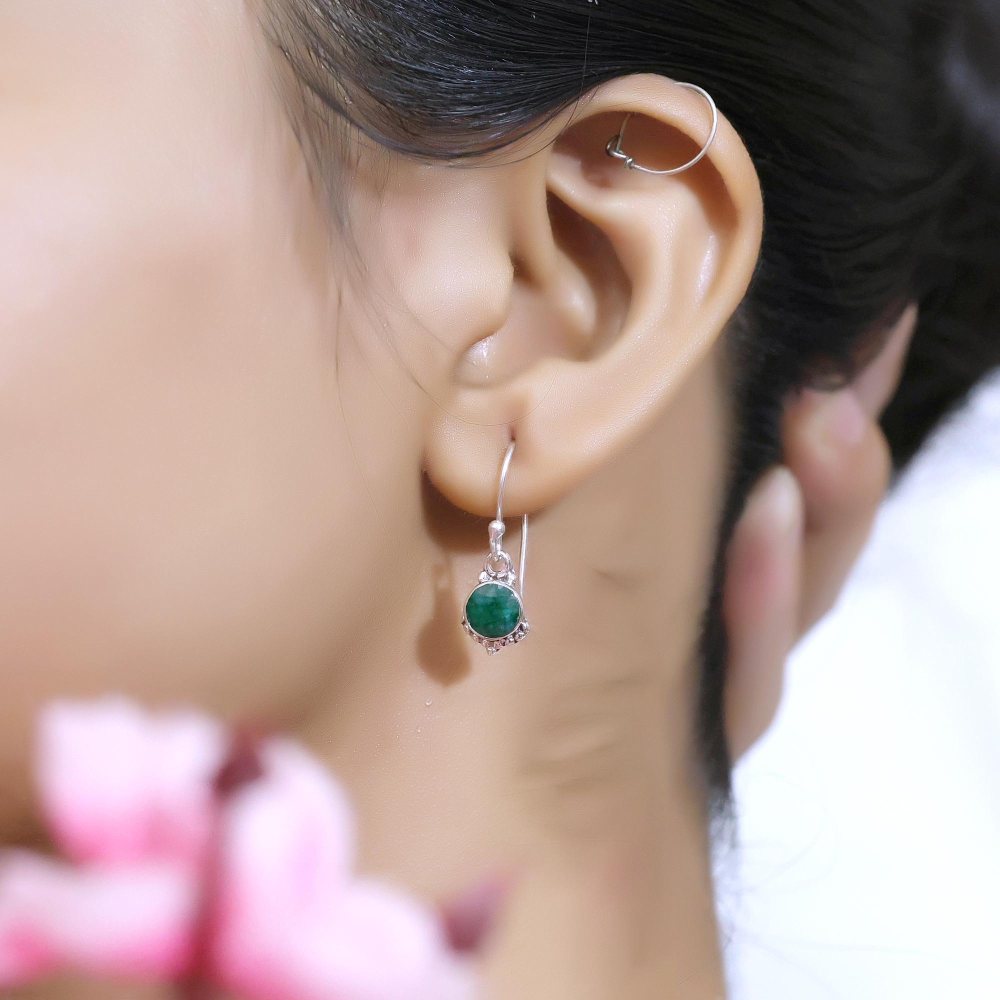 925 Sterling Silver Anniversary Gift Birthday Gift Christmas Gift Easter Gift Emerald Earring Gemstone Jewelry Gift For Mom Gifts For Her Graduation Gift Housewarming Gift. Jewelry For Gift Silver Earring Silver Jewelry Valentines Gift Women Earring Women Jewelry