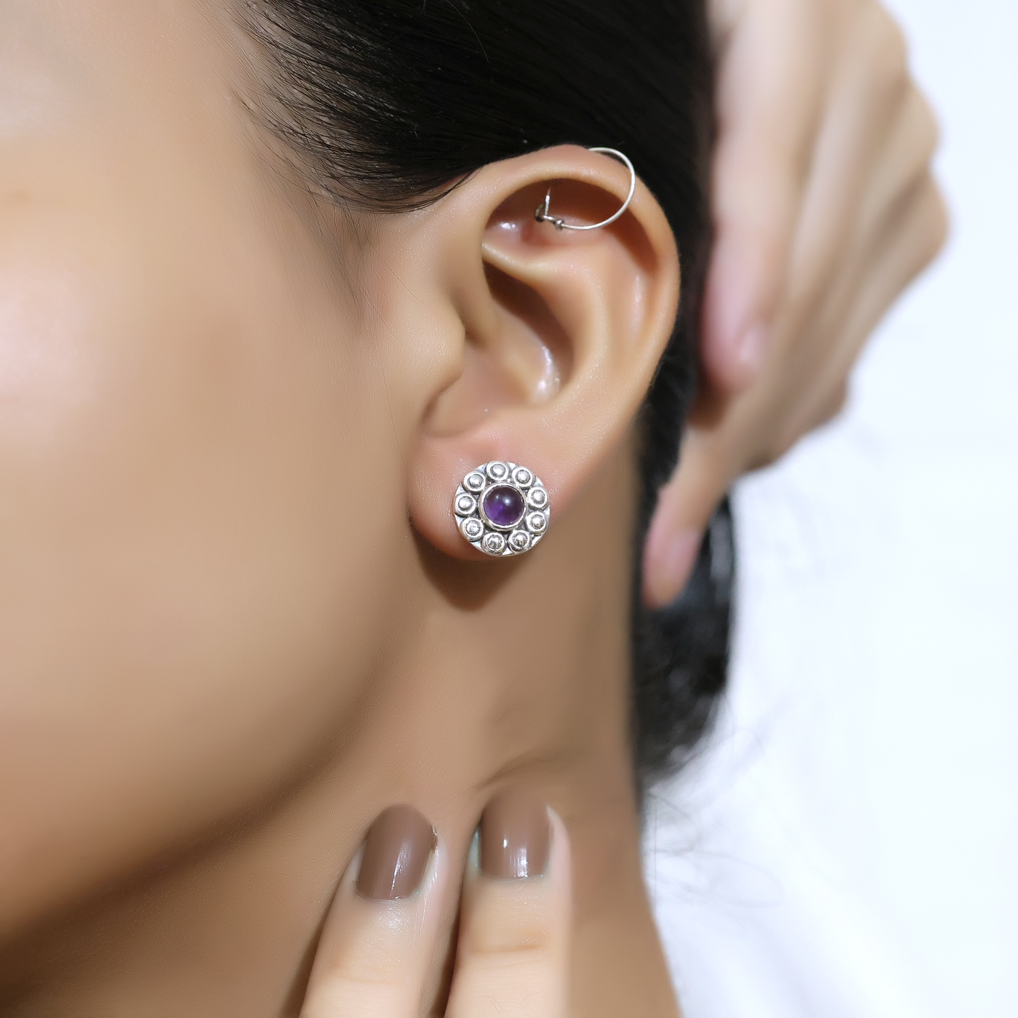 925 Sterling Silver Amethyst Earring Anniversary Gift Birthday Gift Christmas Gift Fashion Jewelry Gift For Her Graduation Gift Halloween Gift Handmade Earring Handmade Jewelry Housewarming Gift. Jewelry For Gift Jewelry For Sale Silver Earring Silver Jewelry Stud Earring Valentines Gift Women Earring Women Jewelry