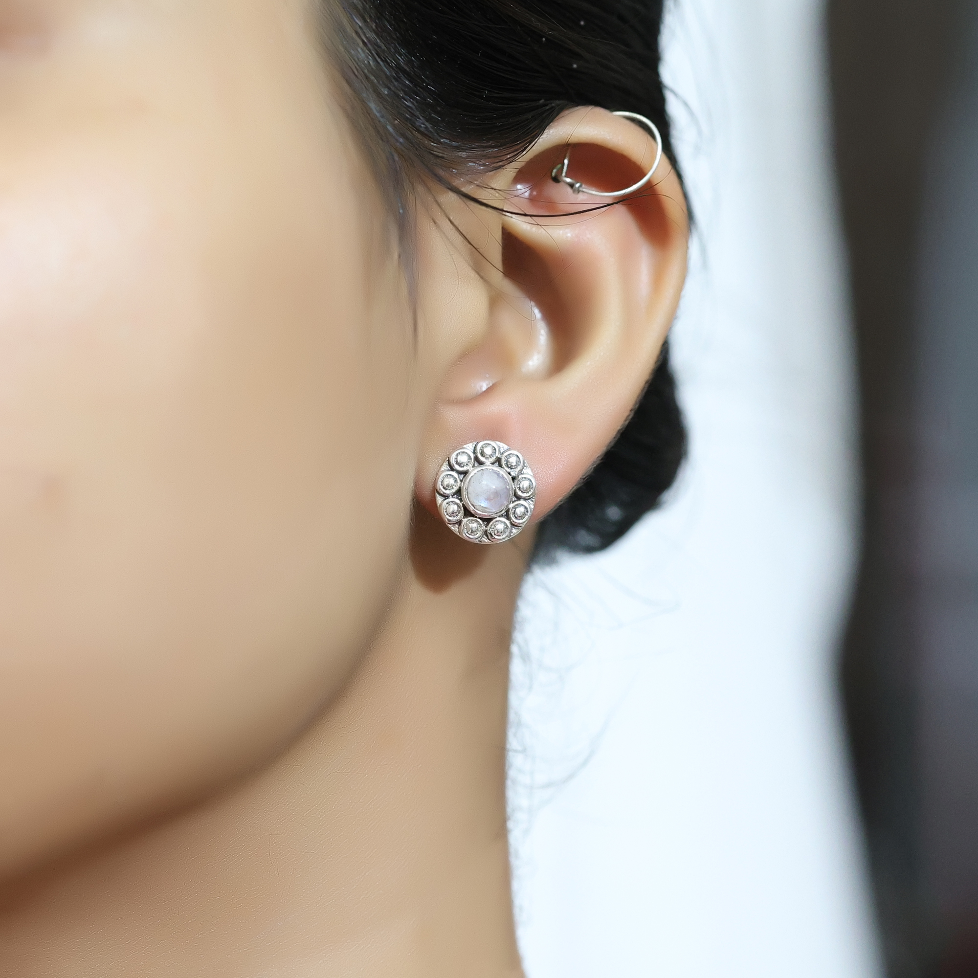 925 Sterling Silver Anniversary Gift Birthday Gift Christmas Gift Easter Gift Gift For Her Graduation Gift Halloween Gift Handmade Earring Handmade Jewelry Jewelry For Gift Jewelry For Sale Moonstone Earring Silver Earring Silver Jewelry Stud Earring Women Earring