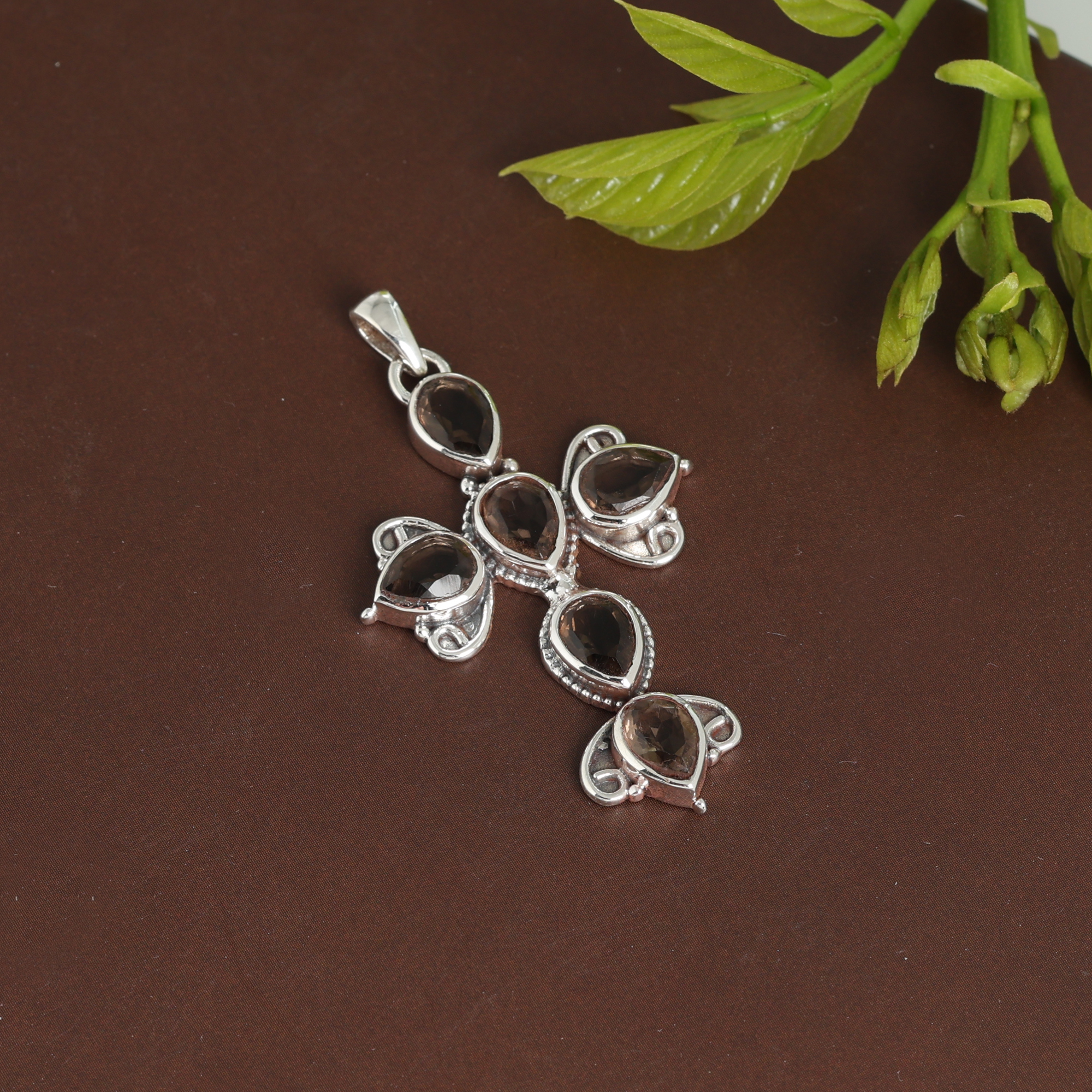 925 Sterling Silver Anniversary Gift Birthday Gift Christmas Gift Cross Pendant Easter Gift Gemstone Jewelry Gift For Her Gifts For Her Graduation Gift Halloween Gift Handmade Jewelry Handmade Pendant Housewarming Gift. Jewelry For Gift Jewelry For Sale Silver Jewelry Silver Pendant Smokey Quartz Pendant Spiritual Jewelry Spiritual Pendant Unisex Pendant Women Jewelry