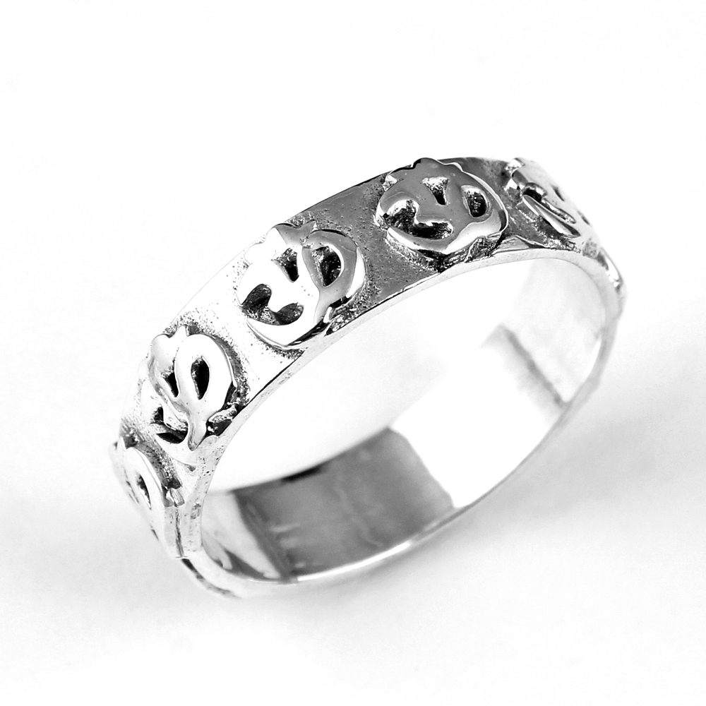 925 Sterling Silver Birthday Gift Christmas Gift Designer Silver Ring Halloween Gift Handmade Jewelry Om Design Ring Silver Ring Solitaire Ring