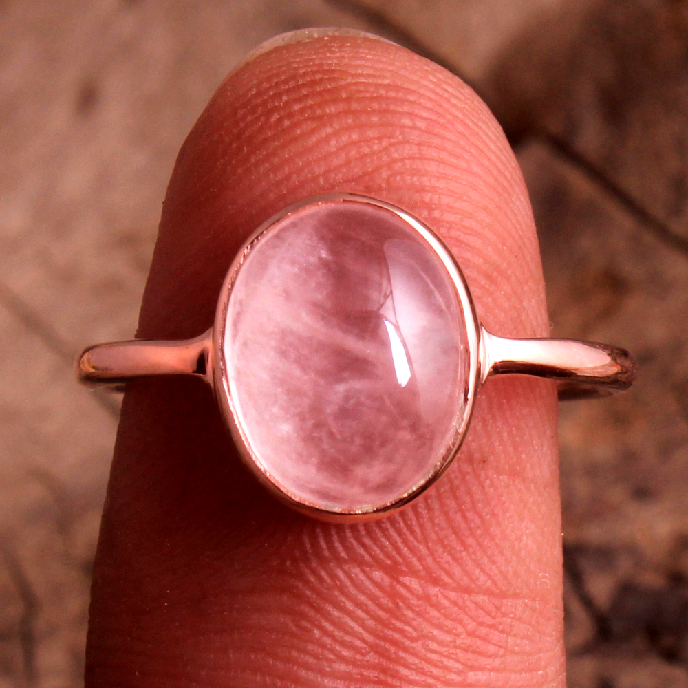 Anniversary Gift Birthday Gift Christmas Gift Crystal Jewelry Faceted Ring Gemstone Ring Handmade Jewelry Handmade Ring Pink Gemstone Rose Gold Plated Ring Rose Quartz Ring