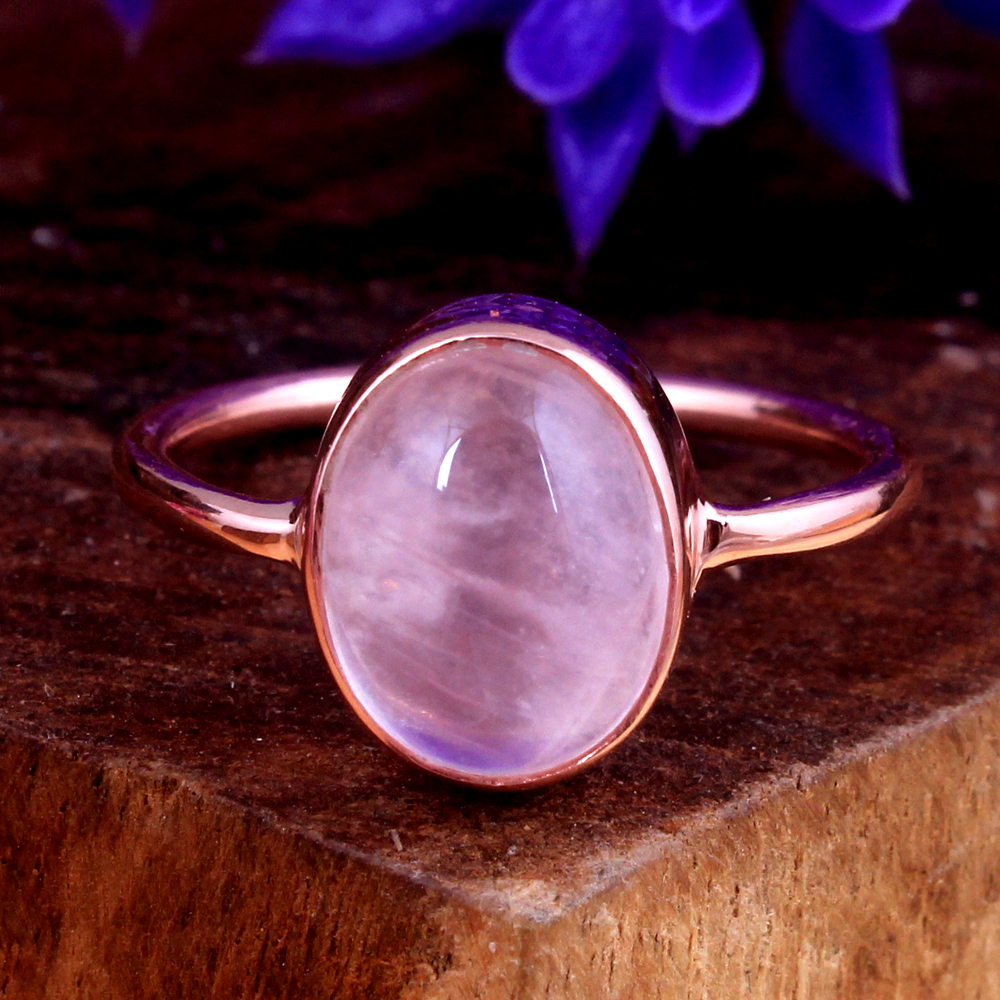 Anniversary Gift Birthday Gift Christmas Gift Crystal Jewelry Faceted Ring Gemstone Ring Handmade Jewelry Handmade Ring Pink Gemstone Rose Gold Plated Ring Rose Quartz Ring