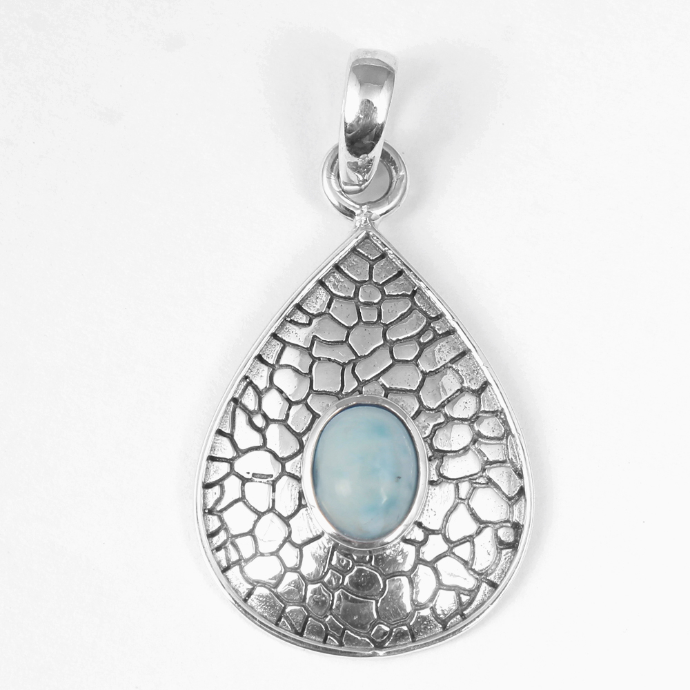 925 Sterling Silver Birthday Gift Christmas Gift Designer Pendant Gemstone Pendant Handmade Jewelry Handmade Pendant Larimar Pendant Newyear Gift Pear Pendant Silver Pendant Women Jewelry