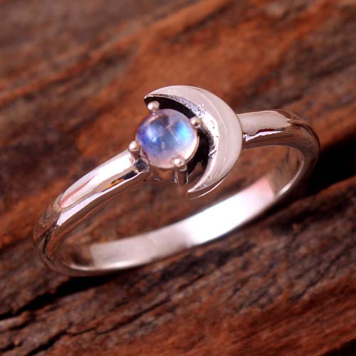 925 Sterling Silver Anniversary Gift Birthday Gift Christmas Gift Designer Silver Ring Gemstone Ring Half Moon Ring Handmade Jewelry Handmade Ring Moonstone Ring Newyear Gift Silver Ring Solitaire Ring Women Jewelry Women Ring