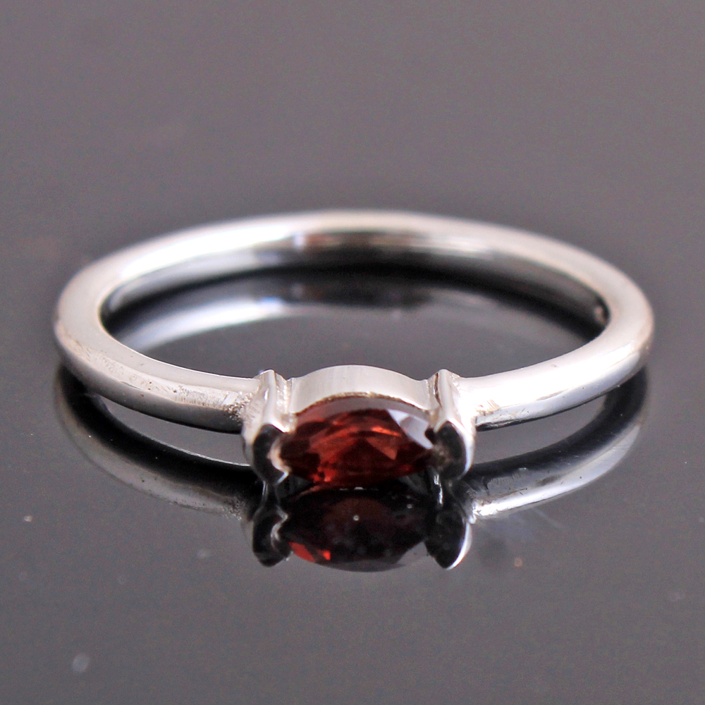 Size 6 Stone Gemstone Christmas Gifts Ring Jewelry Garnet Ring 925 Sterling Silver Statement Ring For Women 