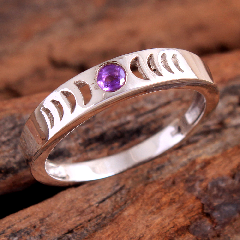 925 Sterling Silver Amethyst Ring Anniversary Gift Birthday Gift Christmas Gift Designer Silver Ring Faceted Gemstone Ring Handmade Jewelry Handmade Ring Newyear Gift Silver Ring Solitaire Ring Wedding Ring Women Jewelry